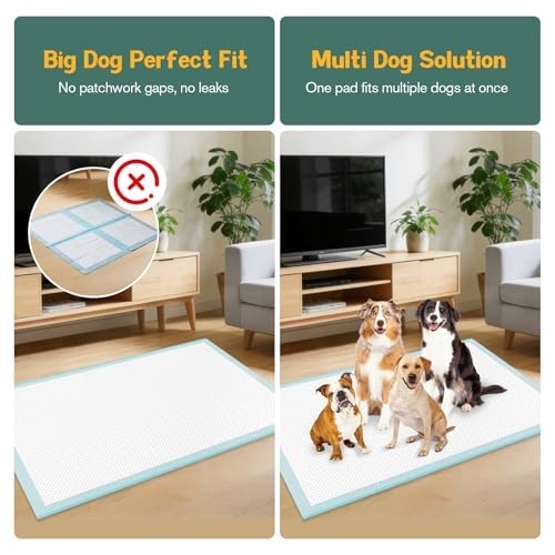 Extra Large Puppy Pee Pads 31″ x 47″ – 40 Count, Super Absorbent Leak-Proof Pott