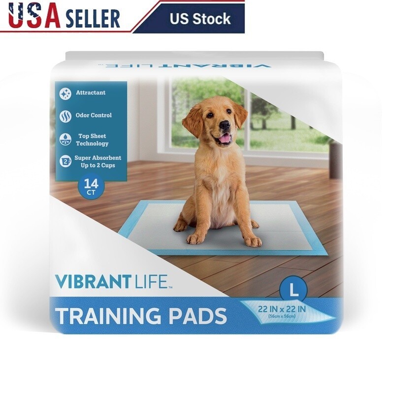 22″ Puppy Training Pads Disposable Absorbent Leakproof Odor Control 14 Count New