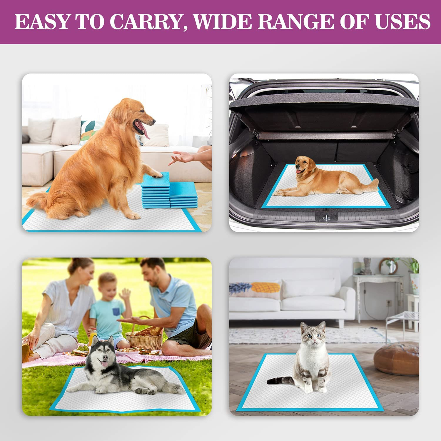 Dog Pee Pads Extra Large 28″X34″, X-Large Training Puppy Pee Pads Super Absorben