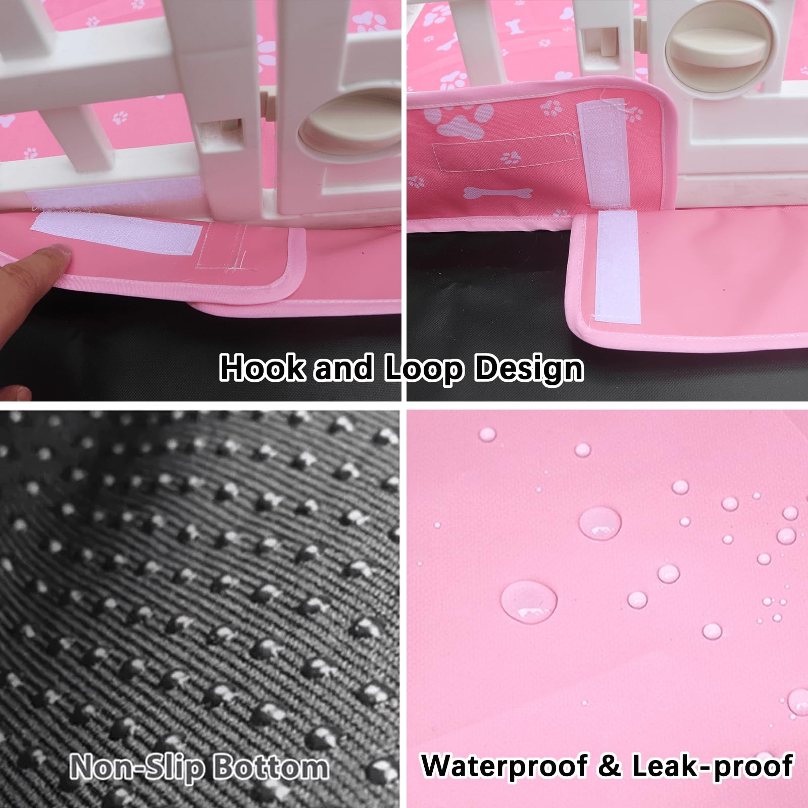 Dog Playpen Bottom Pad Fits for 36 Inch 4 Panels Exercise Pet Playpen, Pink
