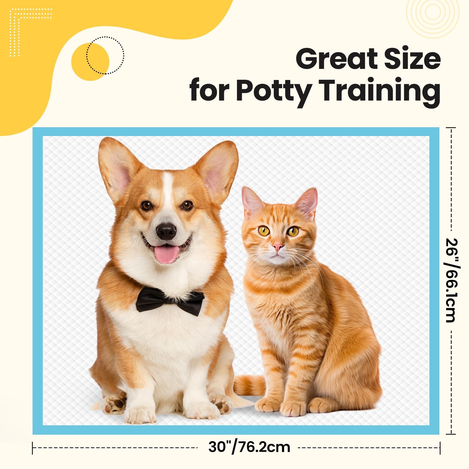 Dog Potty Pads XL 30×26 in 100 Count – Leak-Proof 6-Layer Core for Training