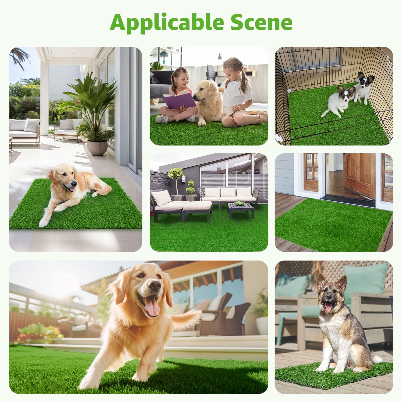 Artificial Grass Pad for Dogs (2 Pack),Replacement Fake Grass Turf Mat for Pu…