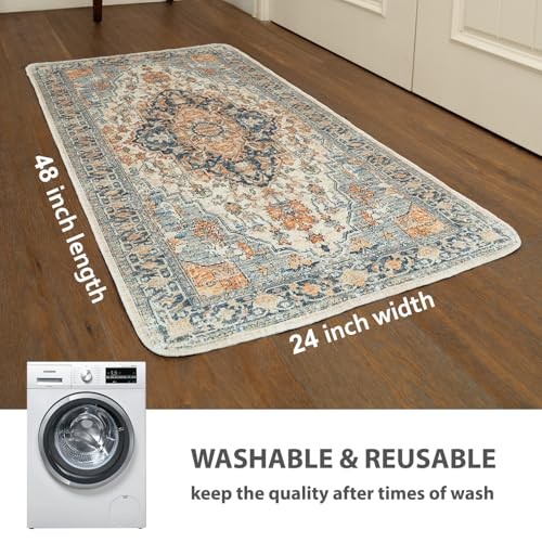 Washable Pee Pads for Dogs, Stylish, Non 24×48 Inch (Pack of 2) Beige/Multi