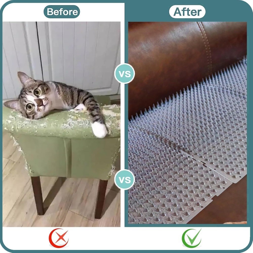 8-Pack Cat Deterrent Mat Outdoor Indoor Scat Mat Pet Training Mat with Spikes to