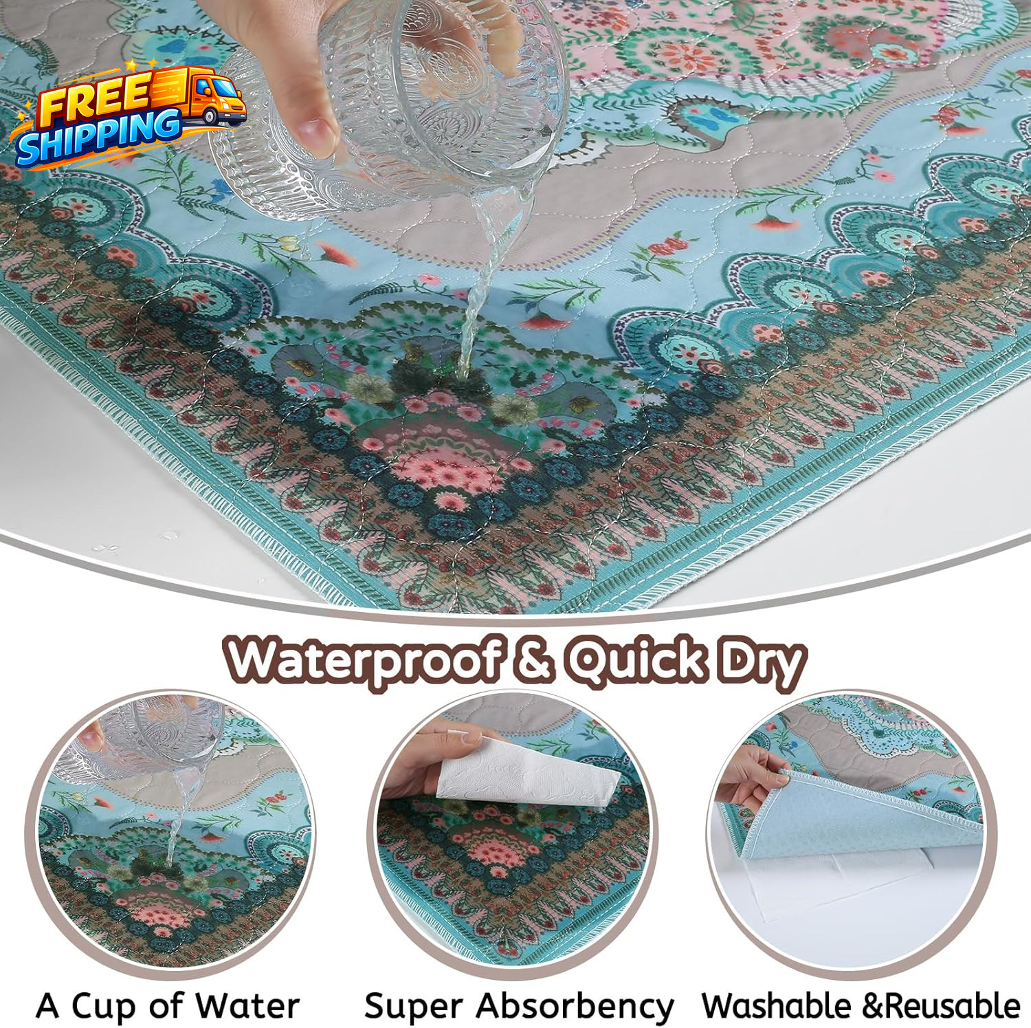 Washable Pee Pads for Dogs 18X24 2 Pack Reusable Puppy Pads Pet Training Pads