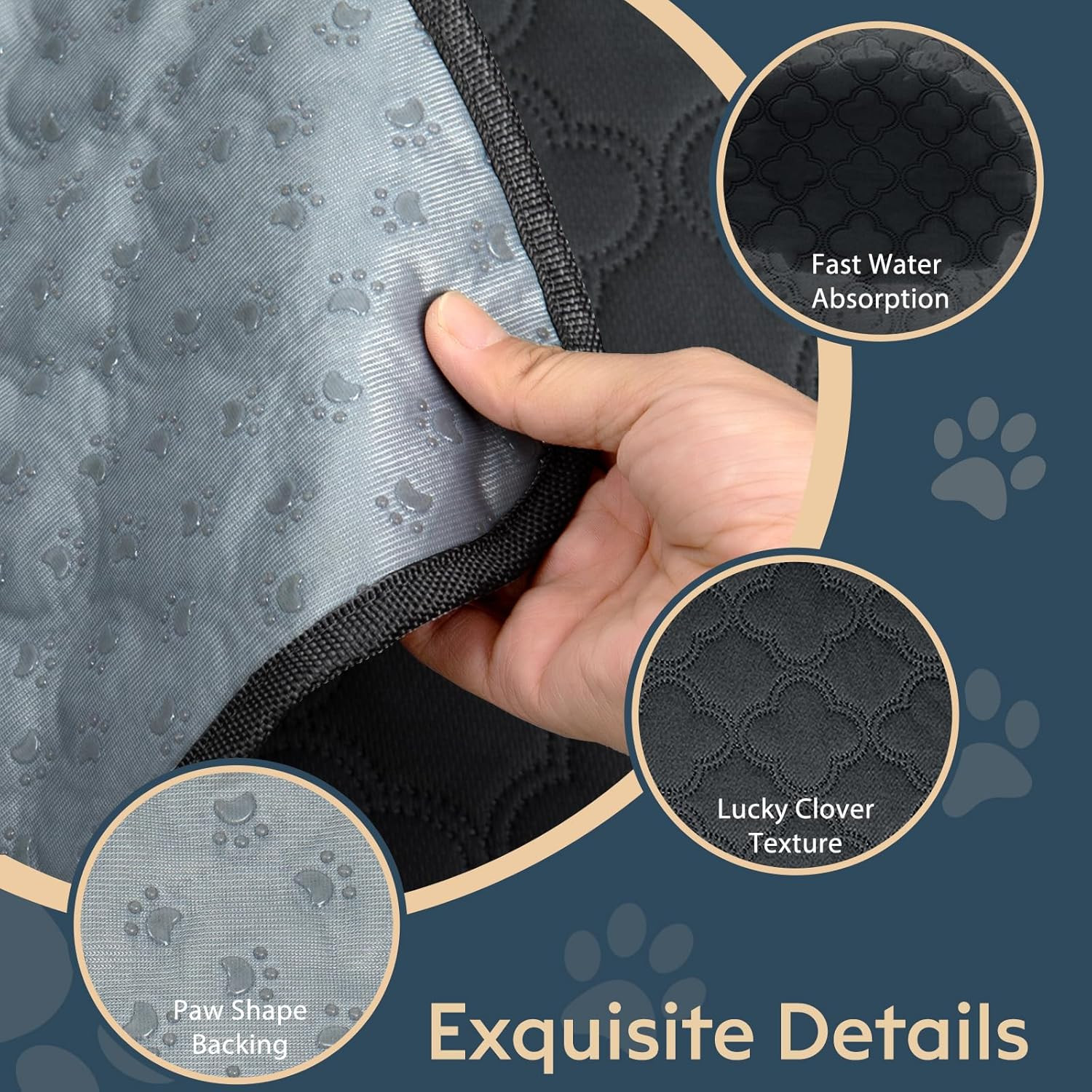 Washable Pee Pads for Dogs – 4 Pack Reusable Pee Pads，Waterproof Puppy Pads，Pet