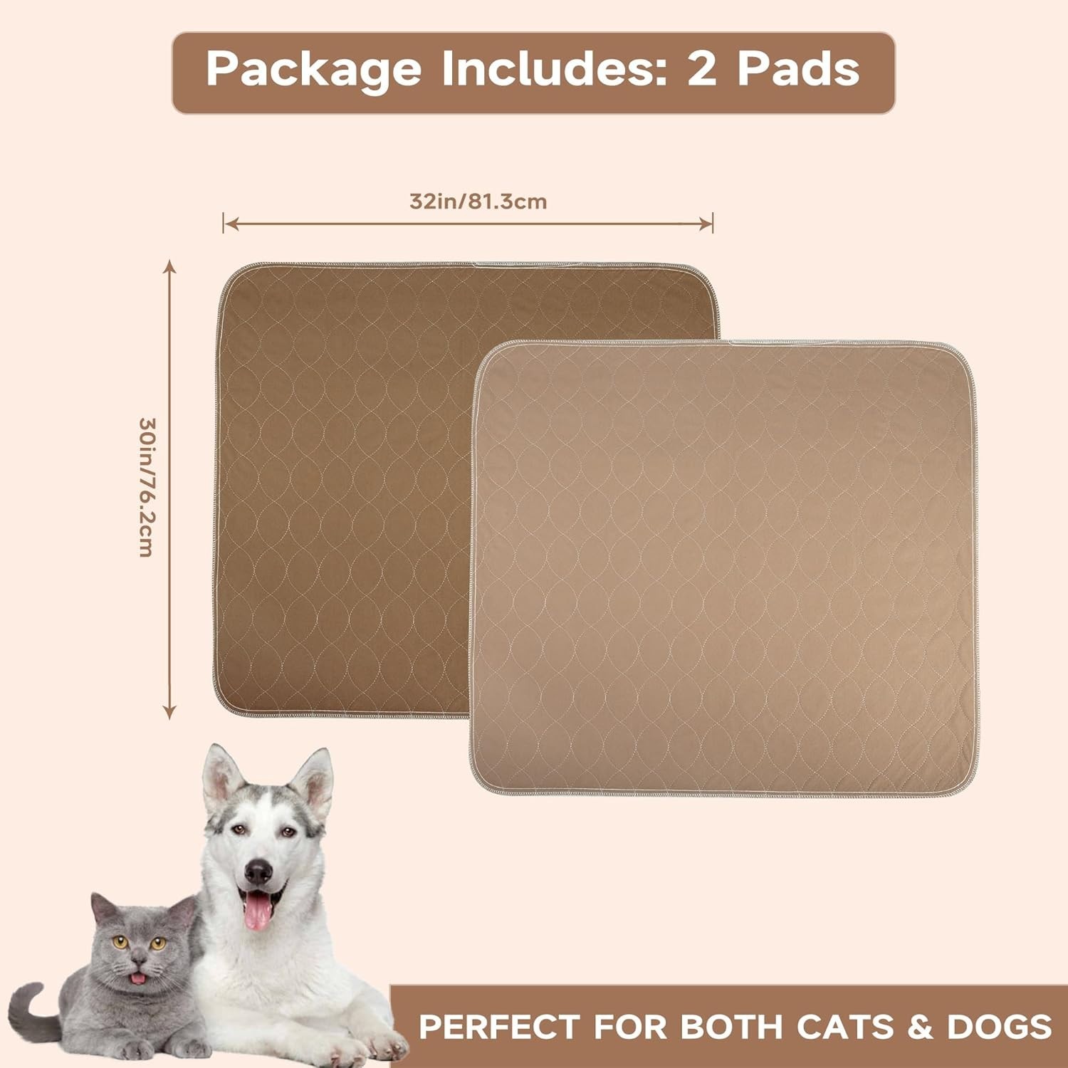 Reusable Puppy Training Pads – Super Absorbent 30″x32″, Leak-Proof & Odor-Free
