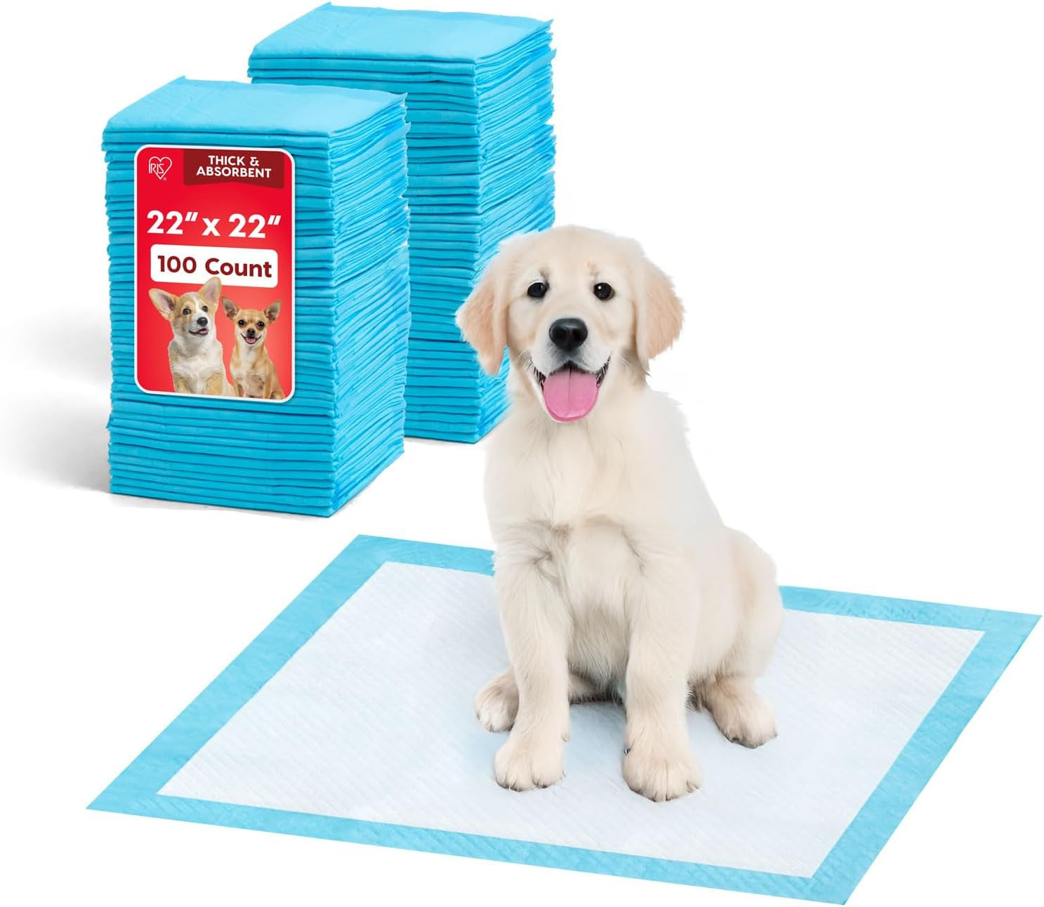 Puppy Pads 100 Count, Dog Training Pads 22″X22″, Super Absorbent Leakproof Pee P