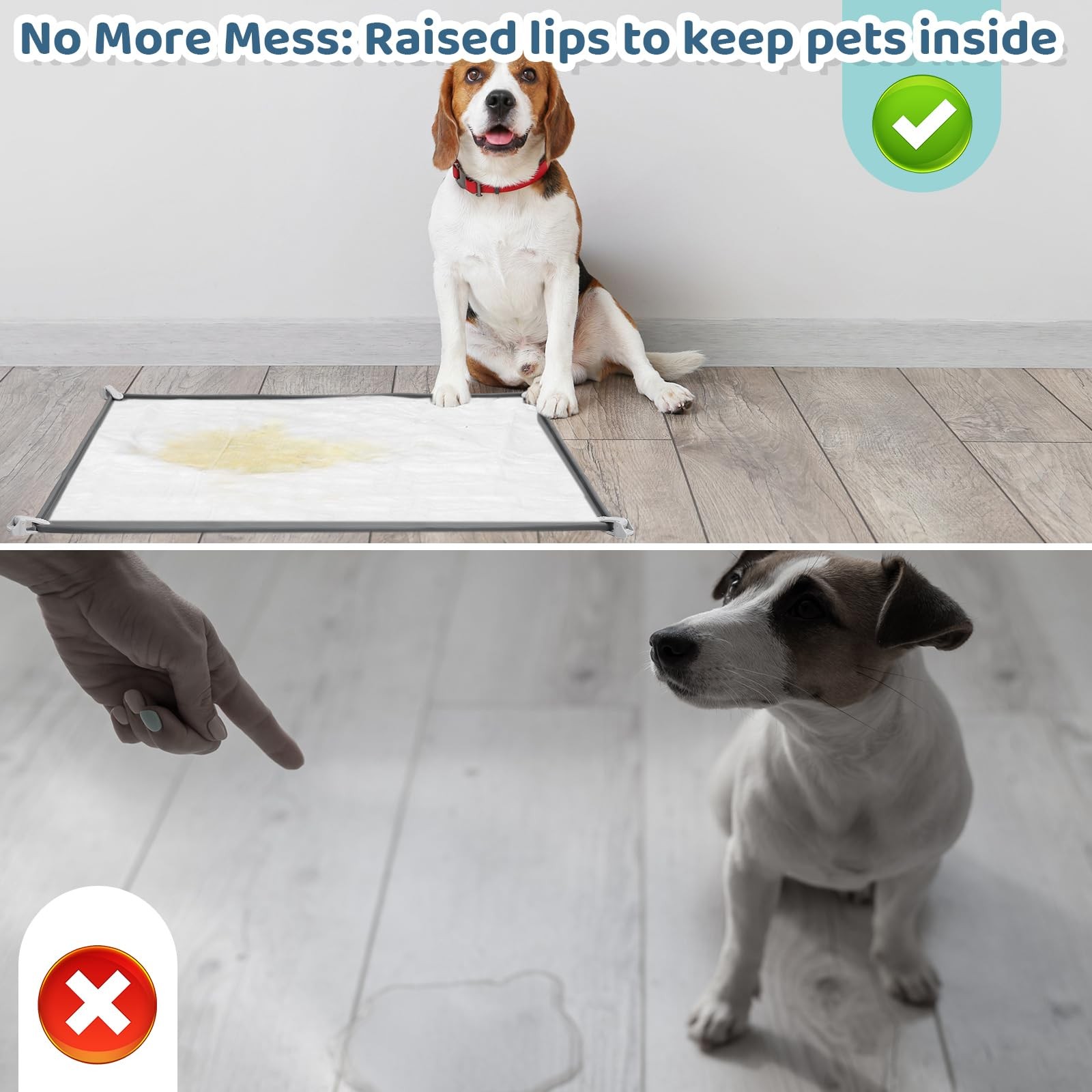 1 Dog Pee Pad Holder Puppy Pad Tray 30 x 24 Inches Silicone Dog Potty Tray No…