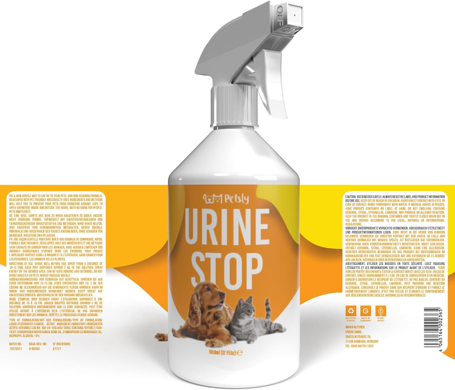 Potty Training Spray for Dogs Cats -17Oz- Non-Staining, Indoor & Outdoor – Train