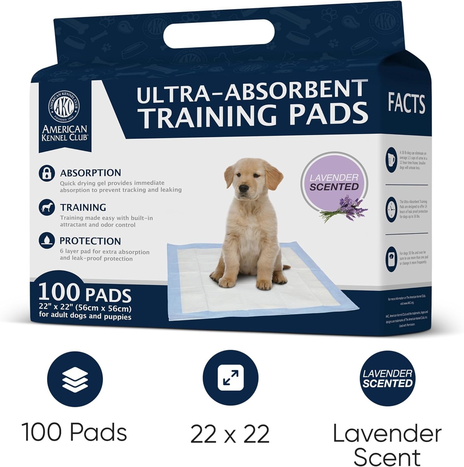 Leak-Proof Lavender Puppy Training Pads – 100 Pack with 6-Layer Protection