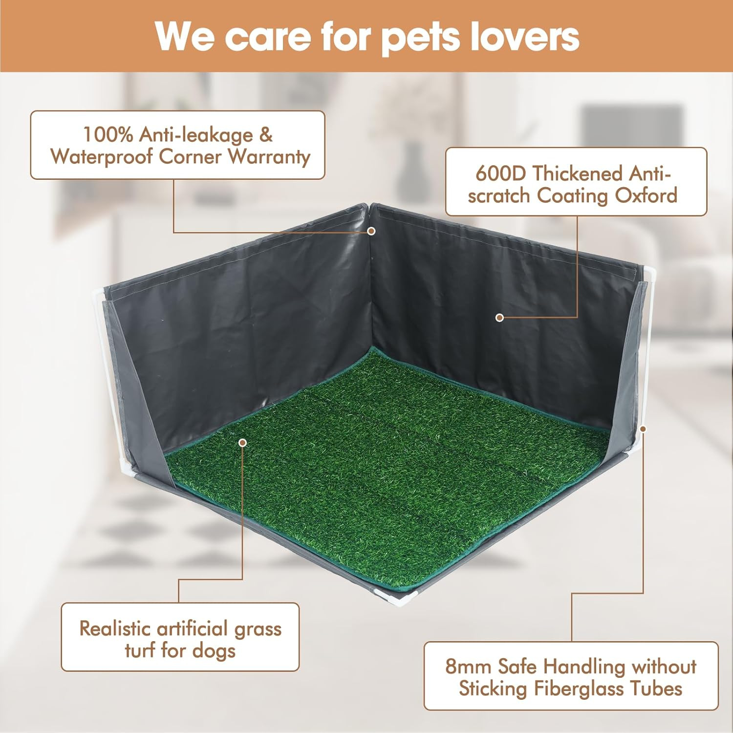 Dog Pee Pad Holder with High Walls, Portable Dog Litter Box for inside Potty, Sp