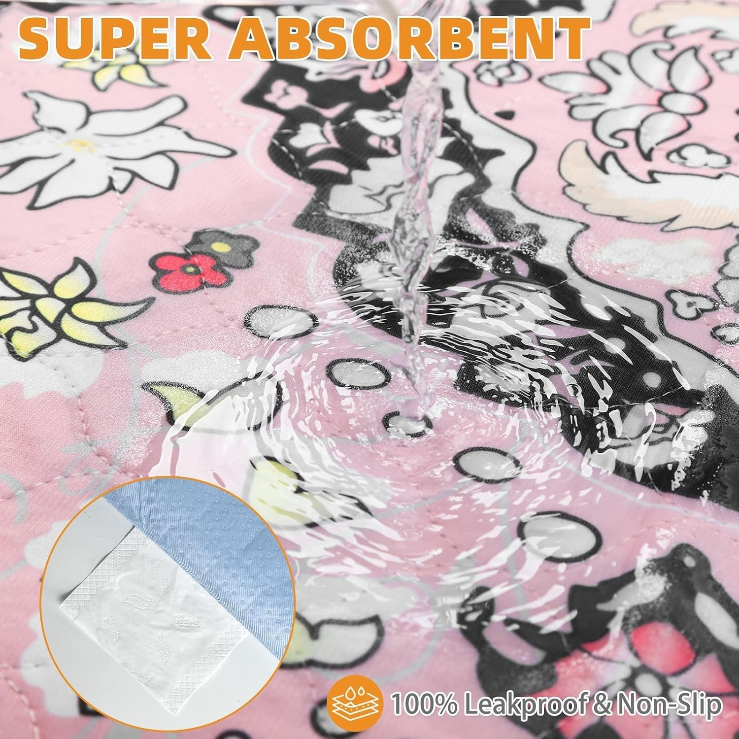 Versatile Leak-Proof Dog Pee Pads – Retro Pink Design for Indoor & Outdoor Use