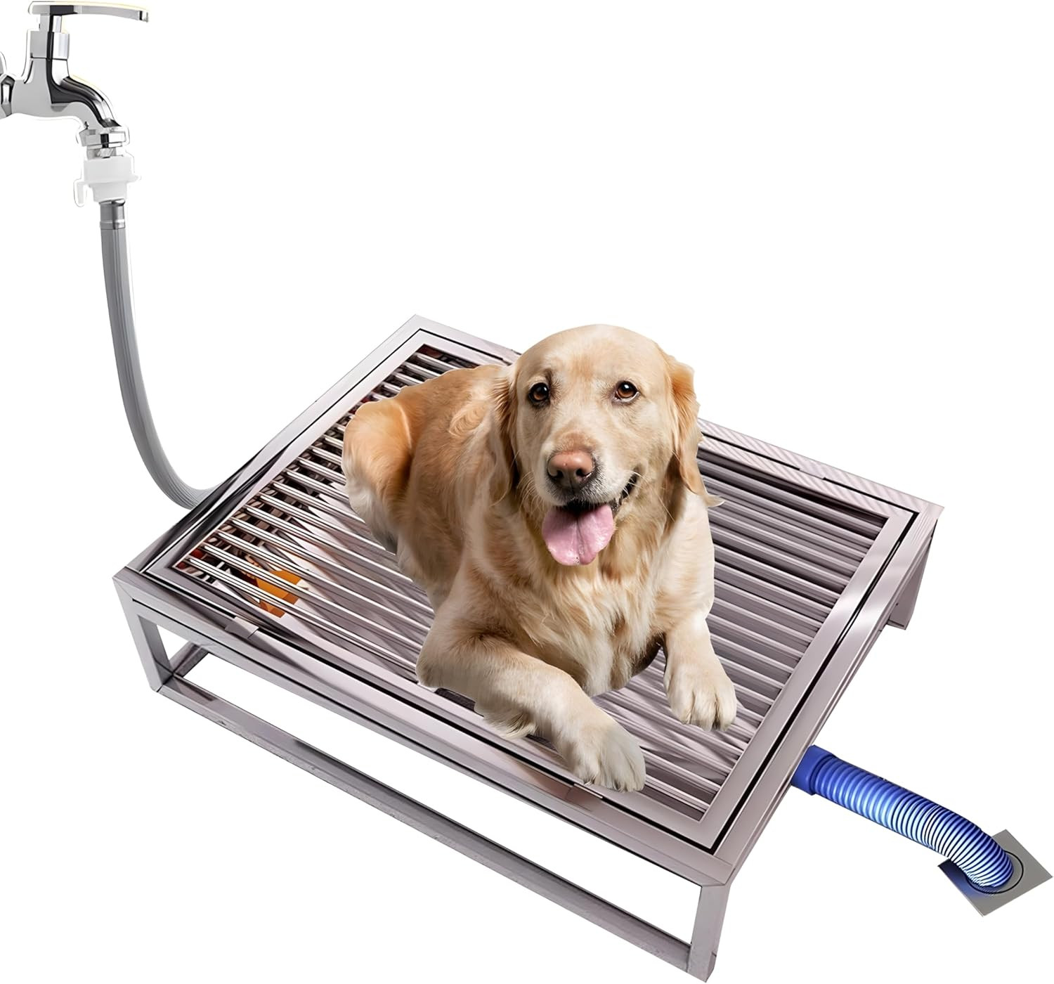 Porch Potty for Dogs, 31″×20″ Stainless Steel Dog Litter Box, Portable Sturdy Me