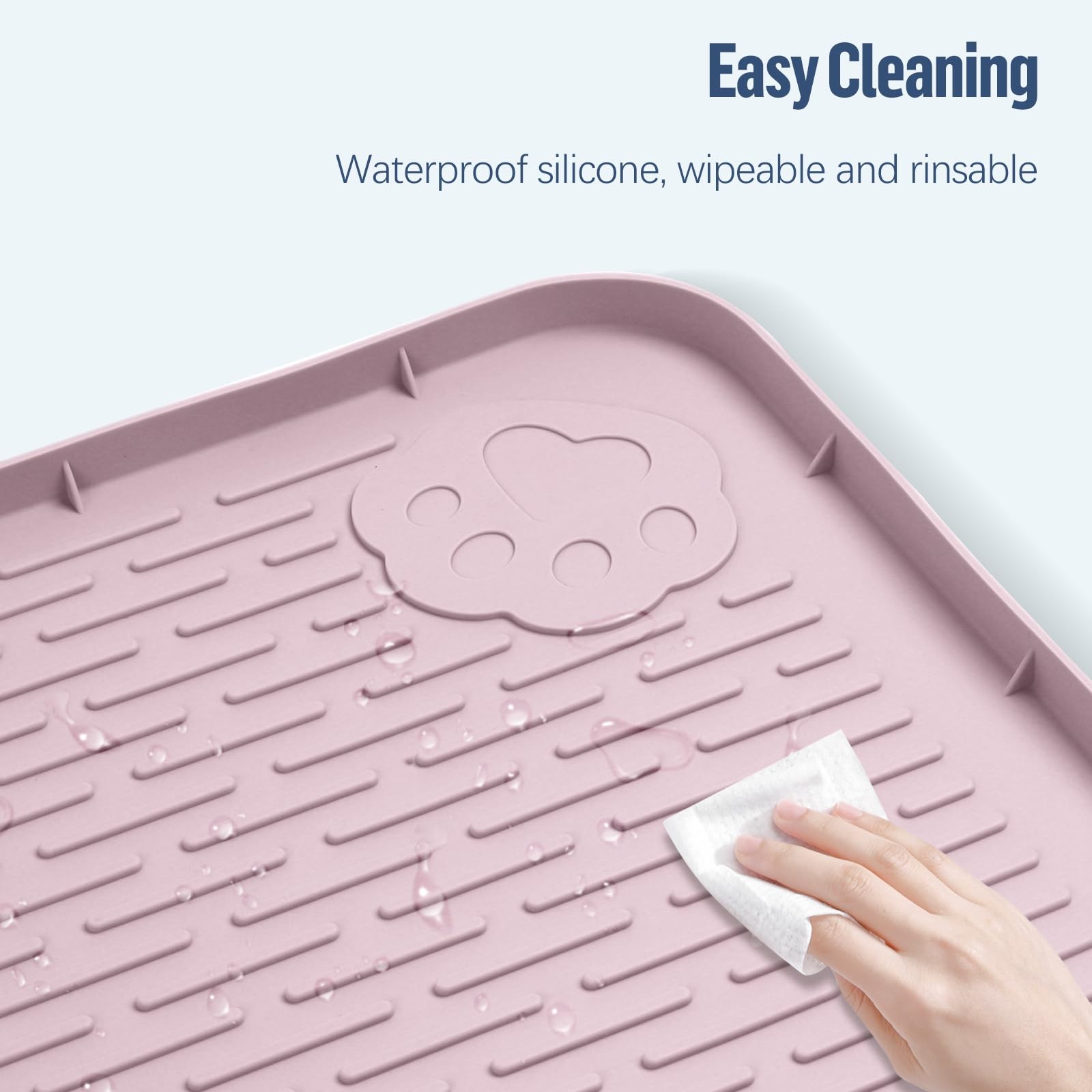 Bartuke Pee Pad Holder for Dogs 50”x35” Silicone Puppy Pee Pad Tray, Pink |…