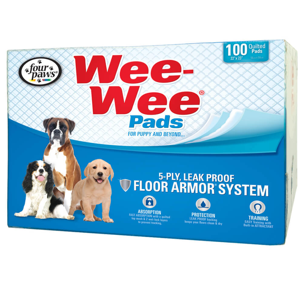 Four Paws Wee-Wee Pads 100 pack box White 22″ x 23″ 100534762