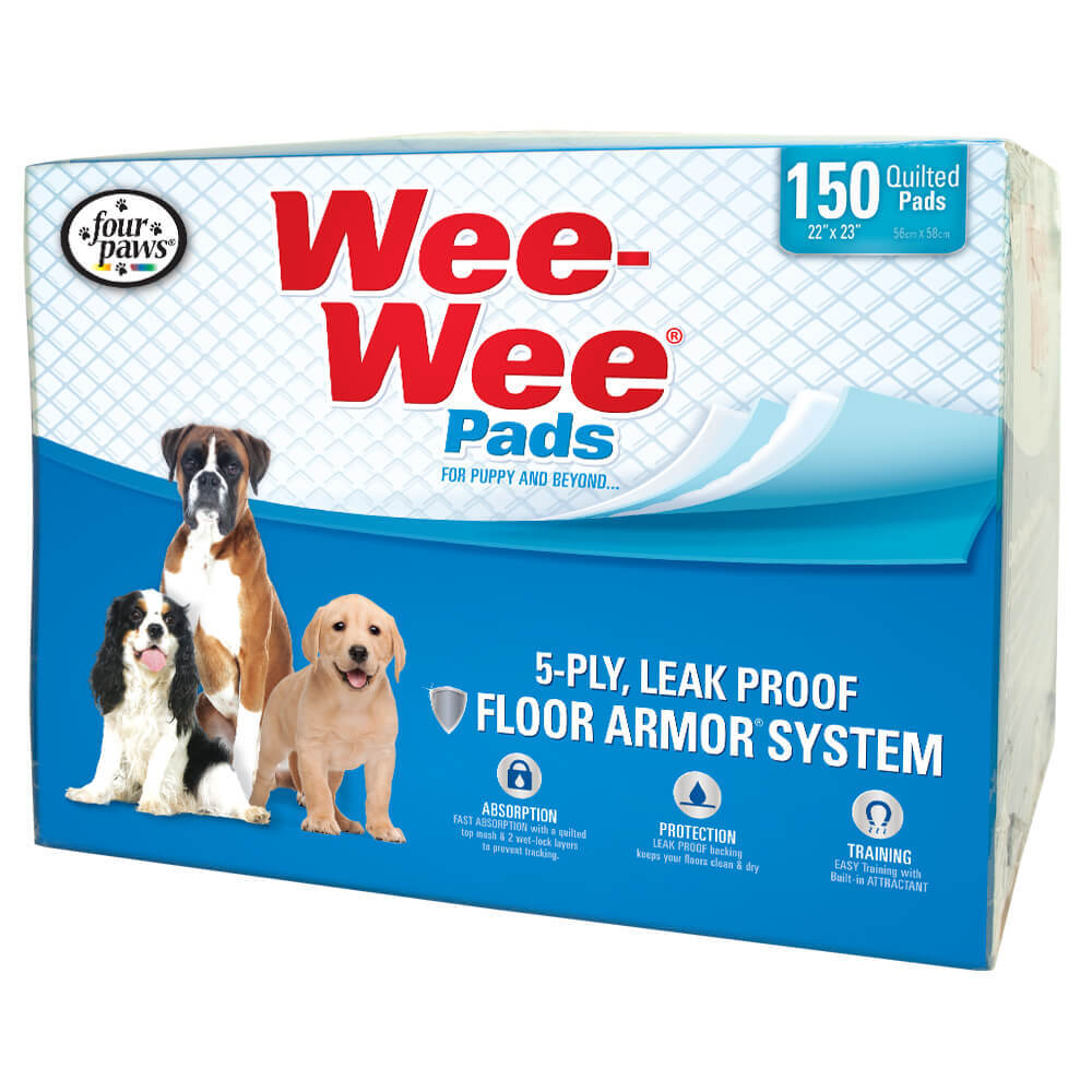 Four Paws Wee-Wee Pads 150 pack White 22″ x 23″ x 0.1″
