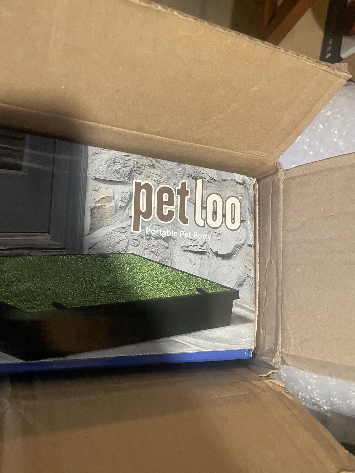 PetSafe Pet Loo Indoor Pet Toilet, Portable Dog Potty Station, Medium Grass Pad!
