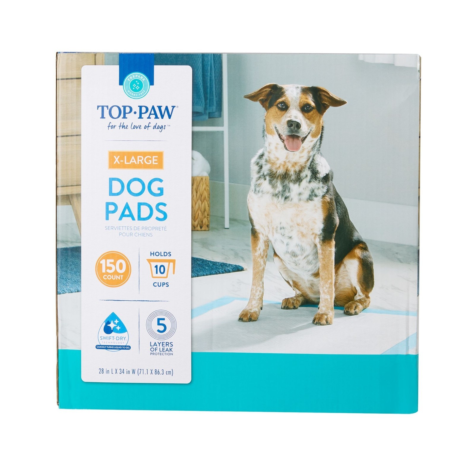 Top Paw X-Large Premium Dog and Puppy Pee Pads, Potty Training, 28″ x 34″