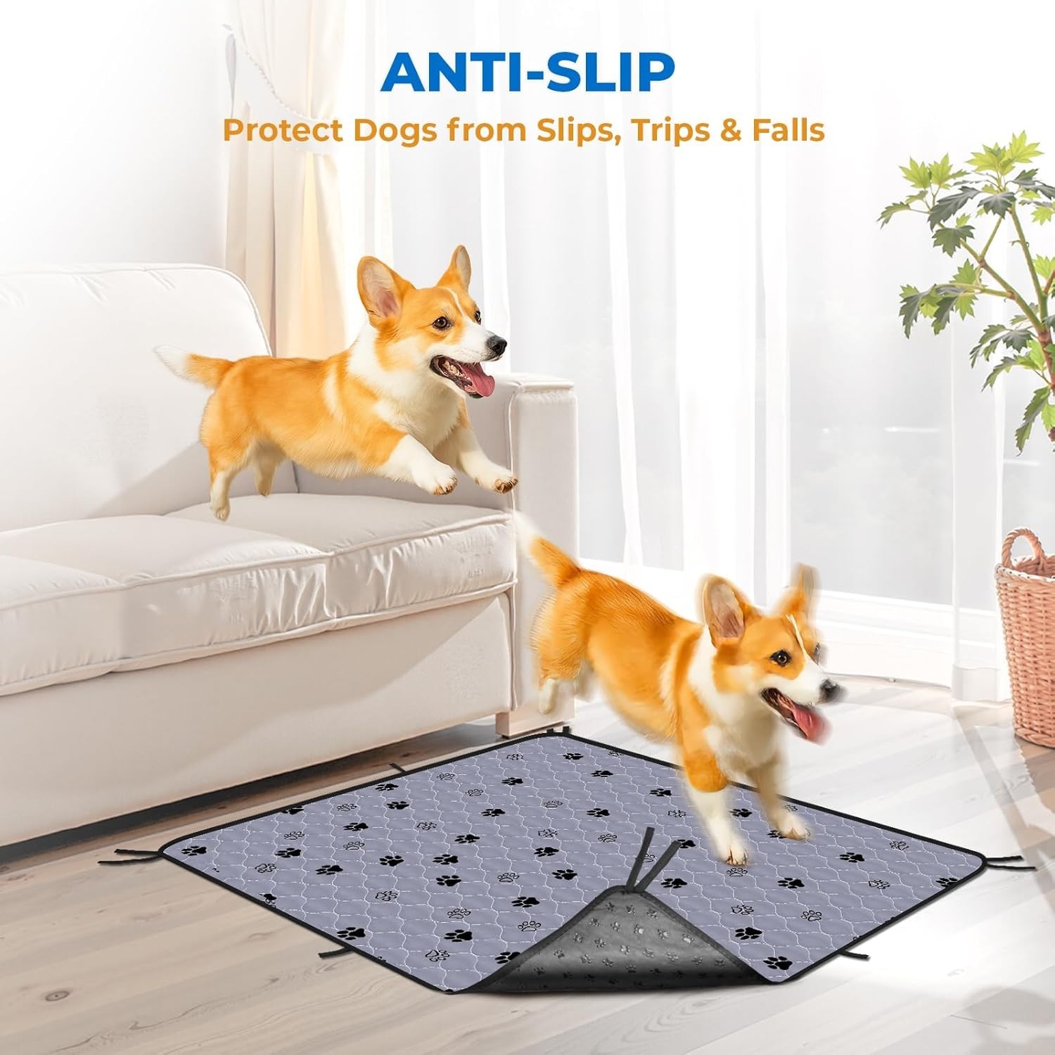 Two Pack 36″x41″ Reusable Dog Pee Pads – Ultra-Absorbent & Easy to Clean