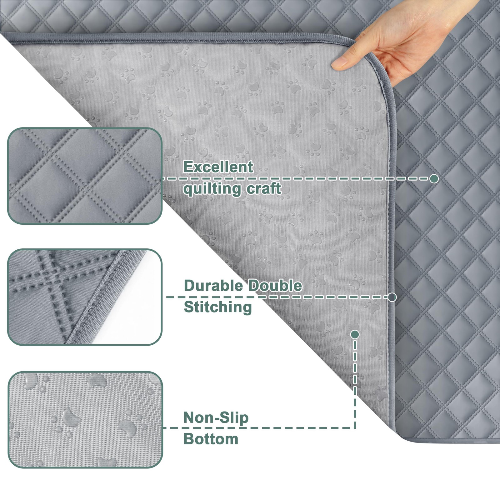 Reusable Washable Absorbent Waterproof Leak-Proof Training Pee Pads 36″x41″ 2PK