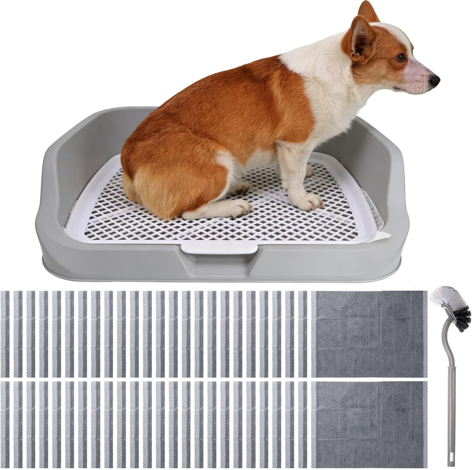 XL Dog Litter Box,Pee Pad Holder, Puppy Pads Holder,Include Box,Pee Pad&Cloth,Pu