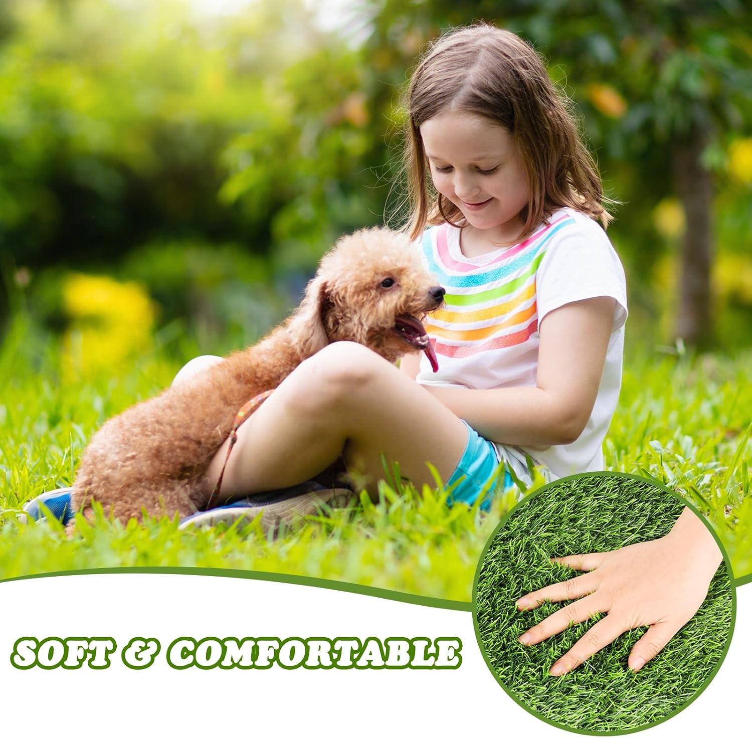Artificial Grass Mat, Dog Grass Pee Pads, Fake Grass Pad for Pets Potty Train…