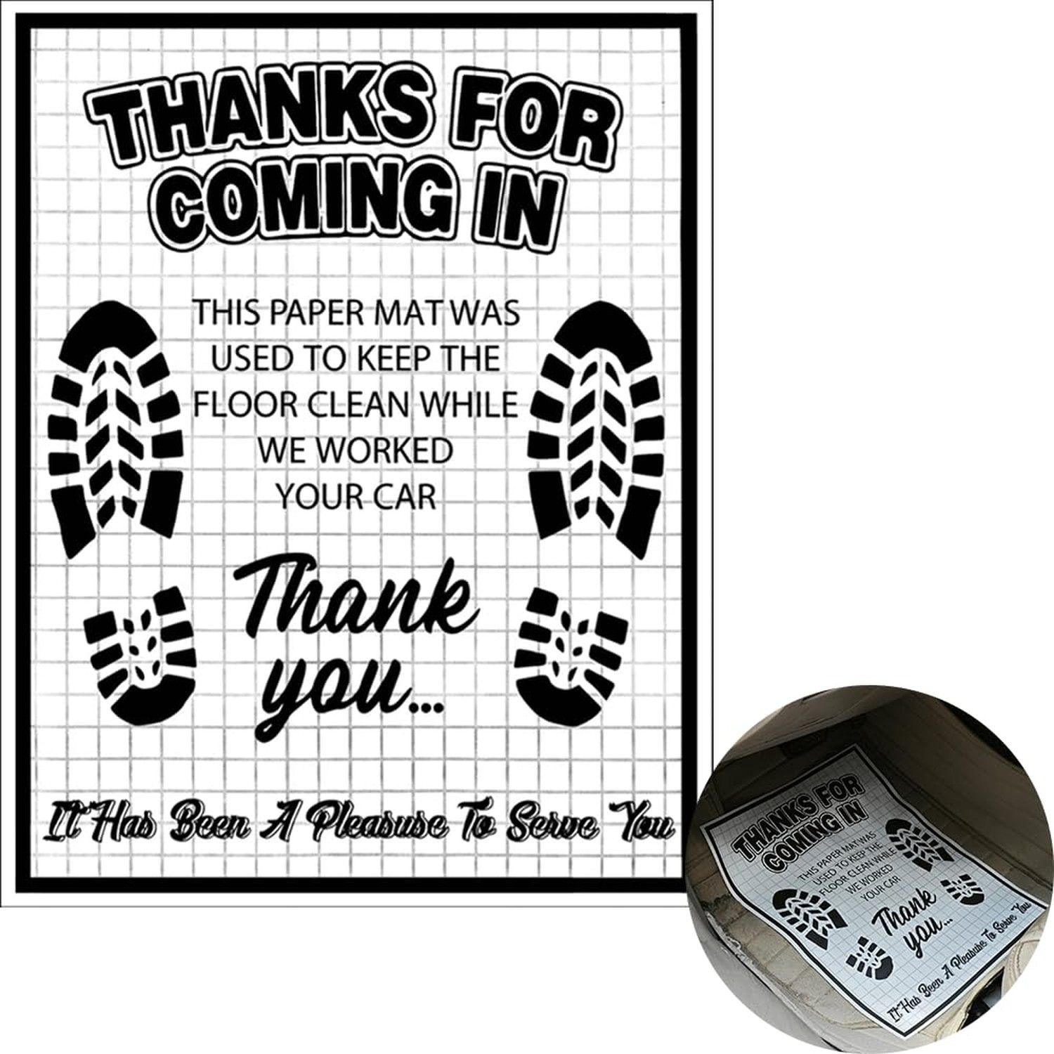 100pcs Car Paper Floor Mats, 16×20 Inch White Disposable Vehicle Floor Pads