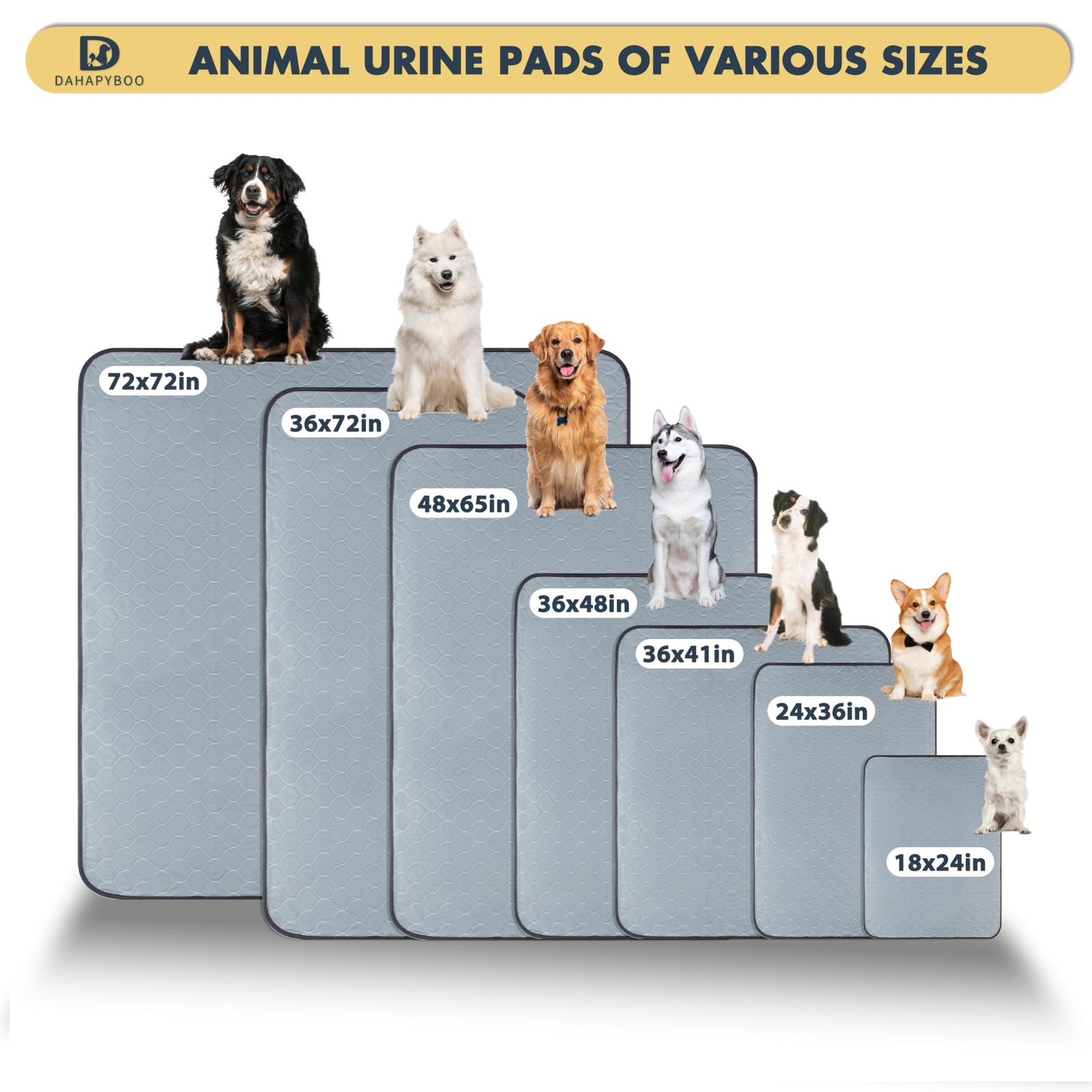 Washable Pee Pads for Dogs,4 Pack Reusable Puppy Pads for Dogs,18×24 Non-Slip…