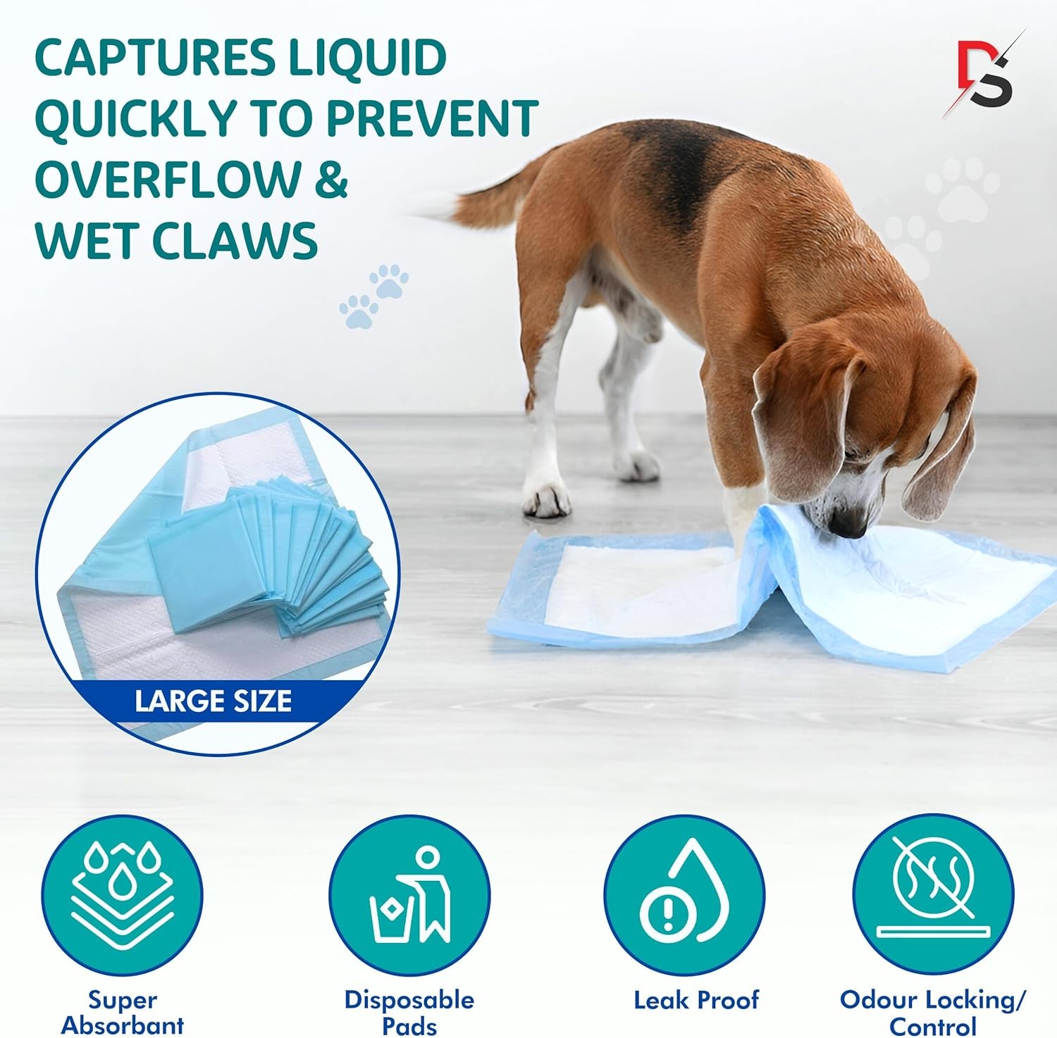 100/50 Puppy Pads Dog Pads Toilet Training Pee Mats Super Absorbent Leak Proof