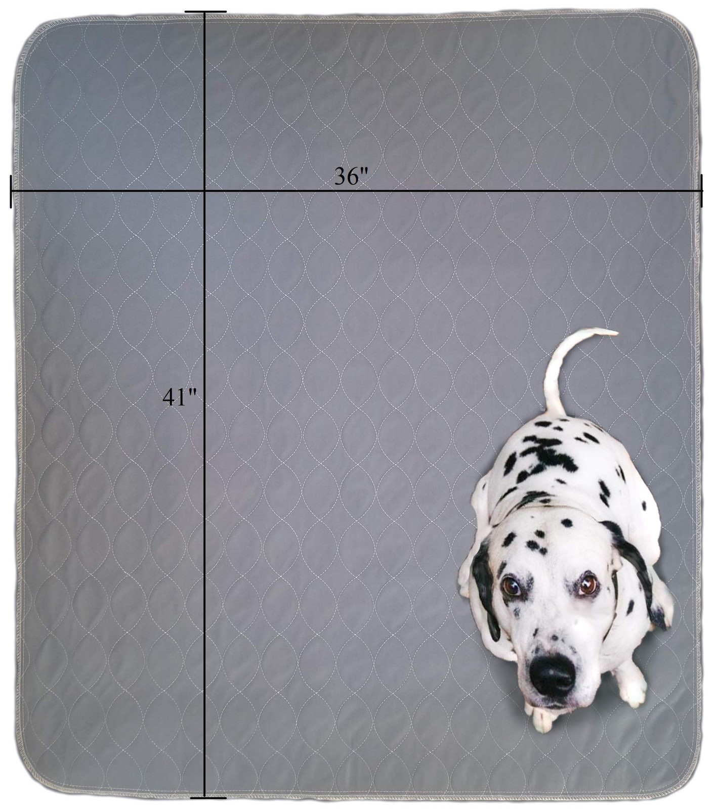Washable Pee Pads For Dogs Non-Slip Fast Absorbing Grey 36×41 Inch 2 Pack