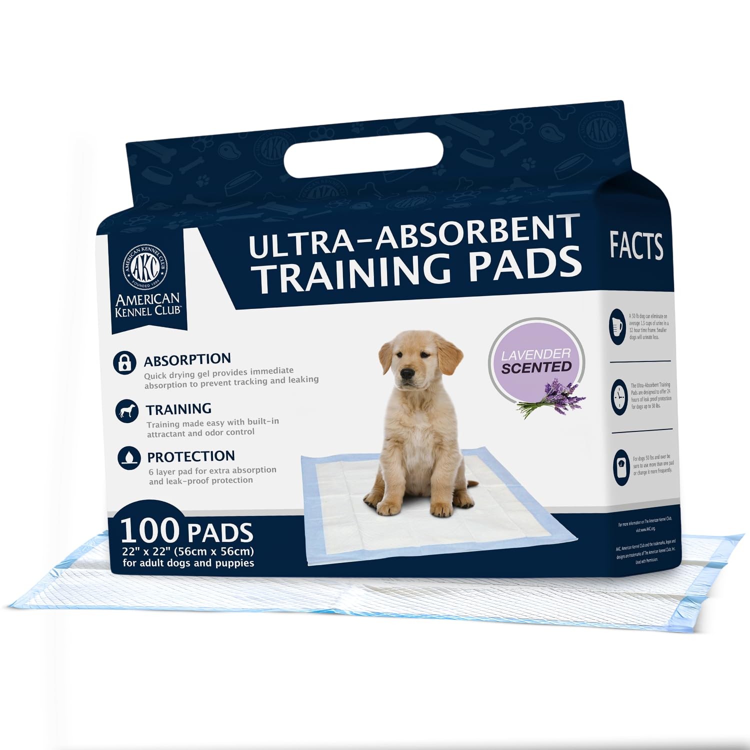 American Kennel Club Scented Puppy Training Pads with Ultra Absorbent Quick D…