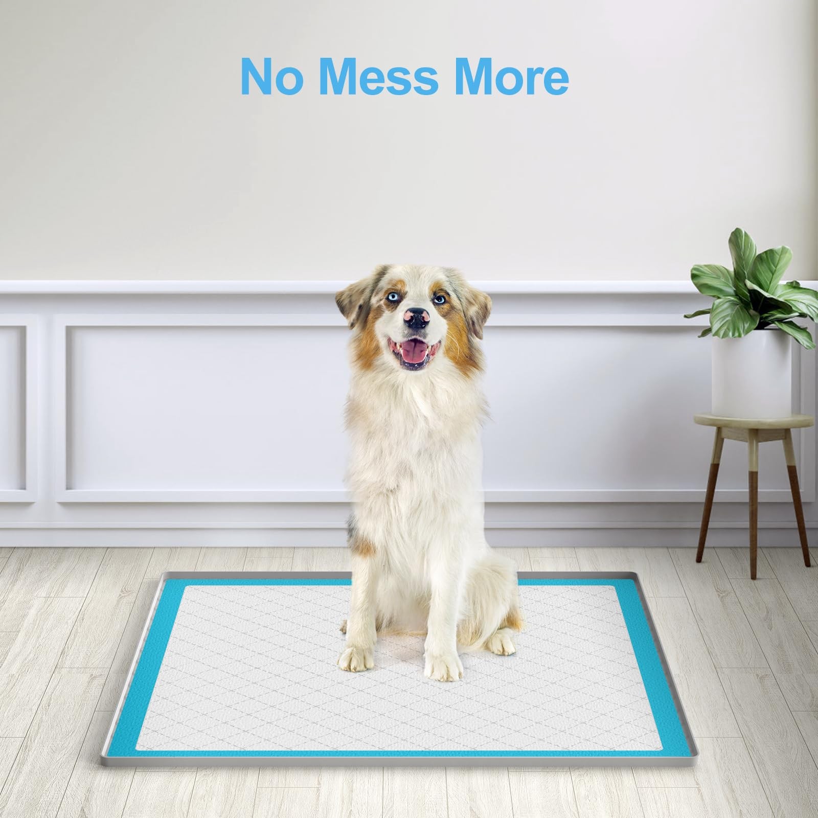 Pee Pad Holder for Dogs,Silicone Dog Puppy Pad Holder, 34 x 28 No Spill Raised L