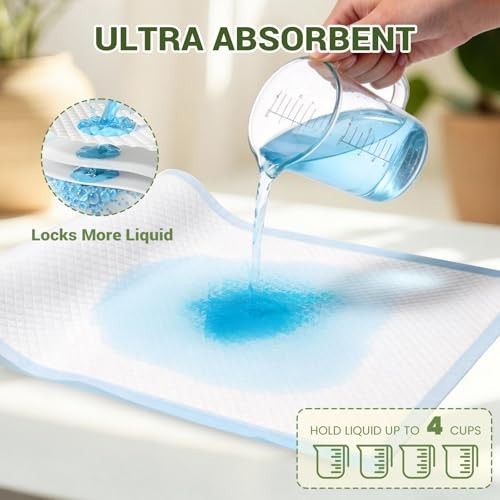 100 Count Premium Puppy Pads 22×23 Dog Pee Pads 6-Layer Leak Proof Super