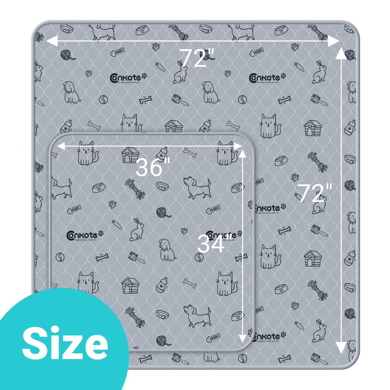 72″x72″ Washable Pee Pads for Dog Extra Large, Reusable Dog Pee Pads Thick an…