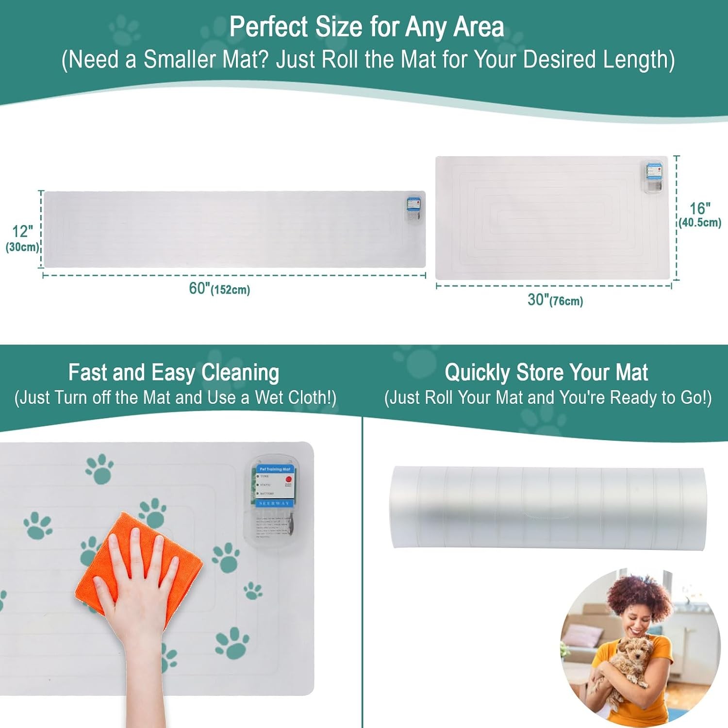 Scat Pet Shock Mat 2 Pieces in Different Size, Shock Pads for Dogs and Cats Trai
