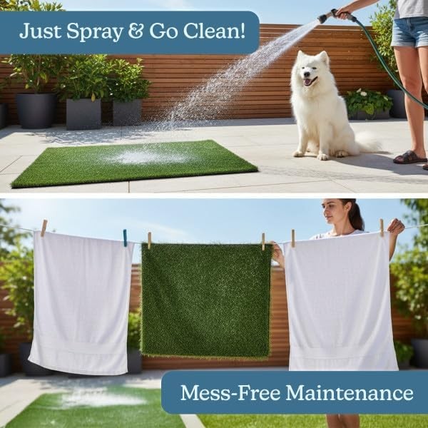 Artificial Grass Puppy Pee Pad for Dogs Set of 3 20″ x 30″ Reusable Washable