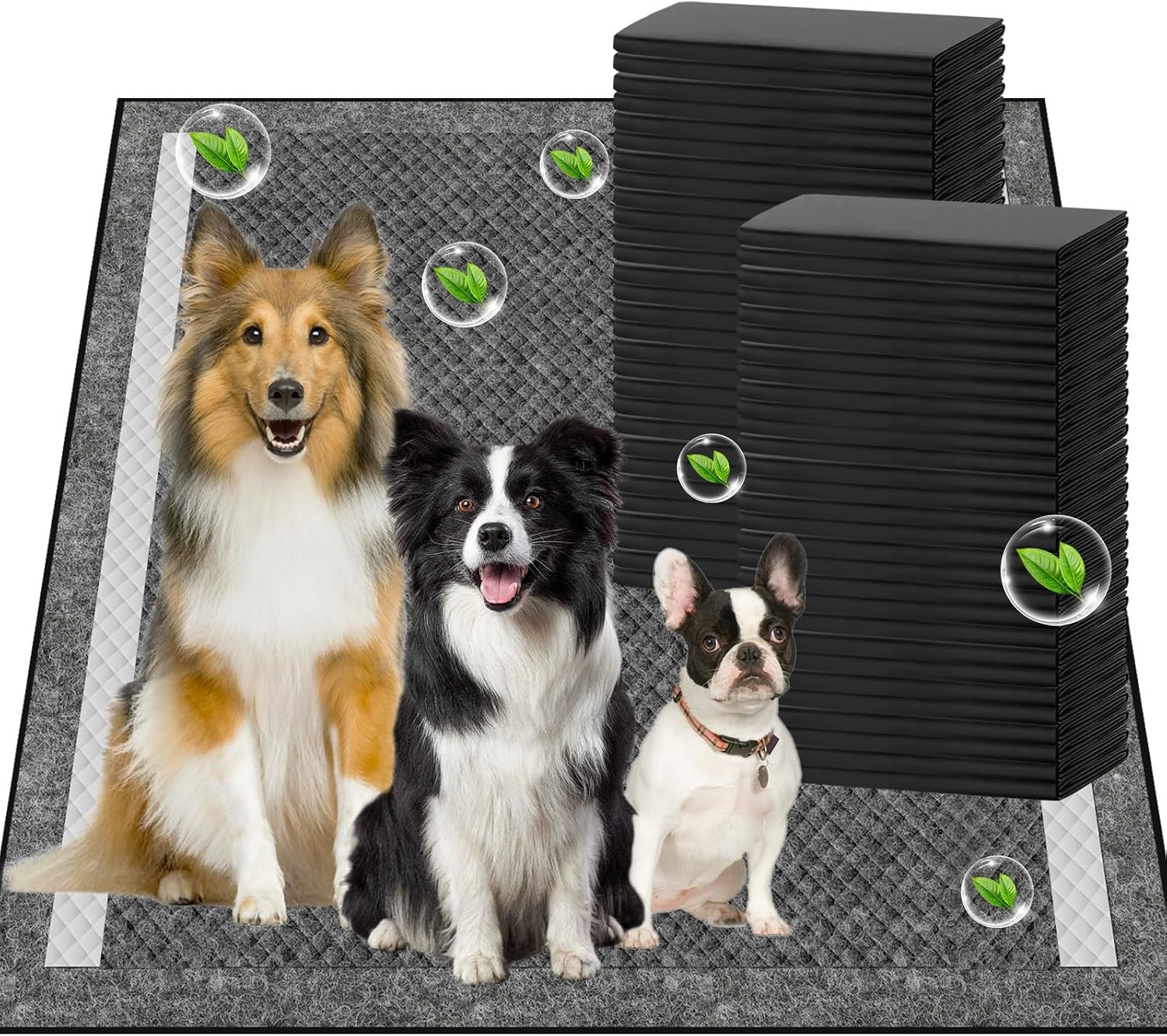 Charcoal Pee Pads for Dogs, 36″X36″, Extra Large Puppy Pads XL, Odor Control Dog