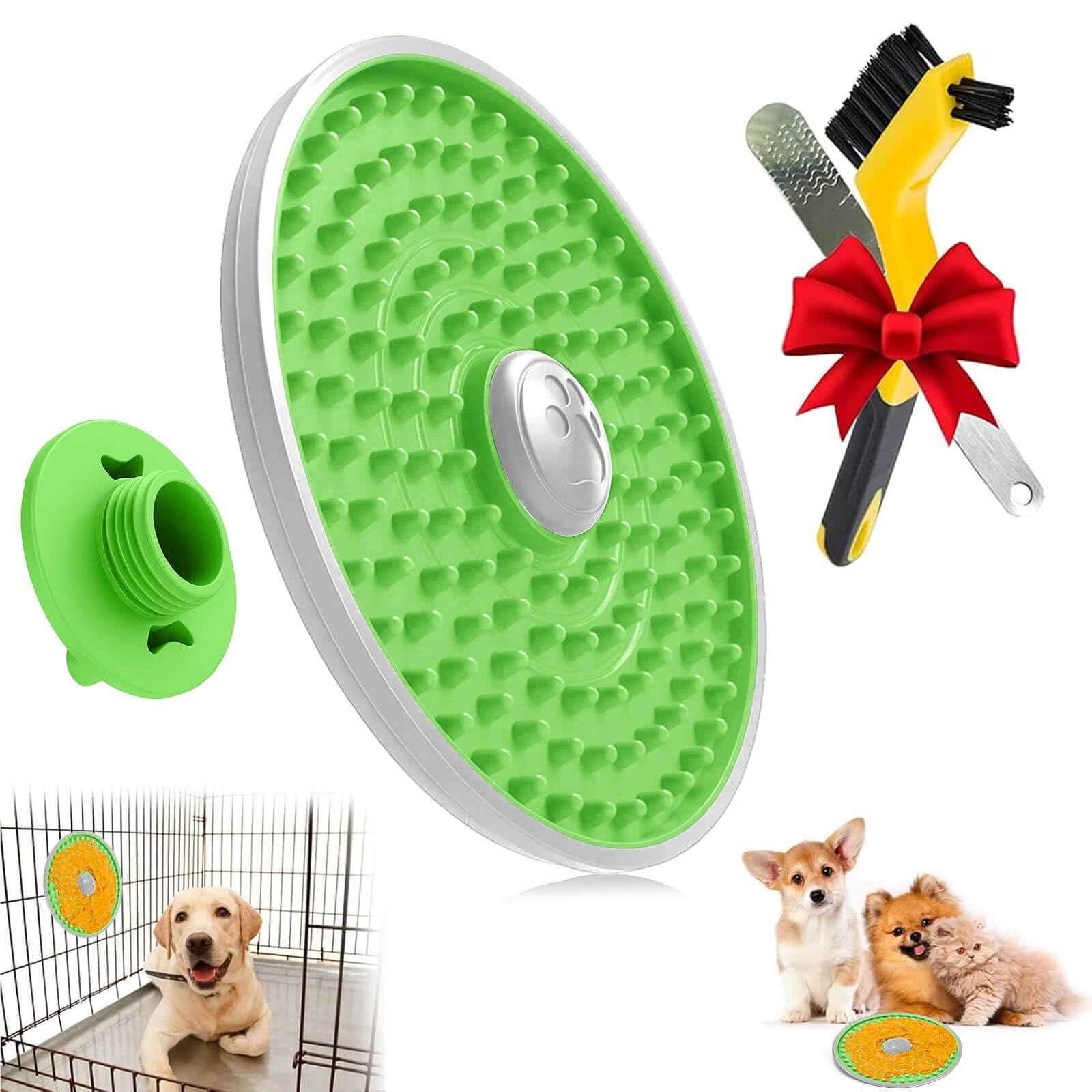 Lalolee Lick Mat for Dogs Crate, Dog Pads Slow Feeder, 1 pcs, Green