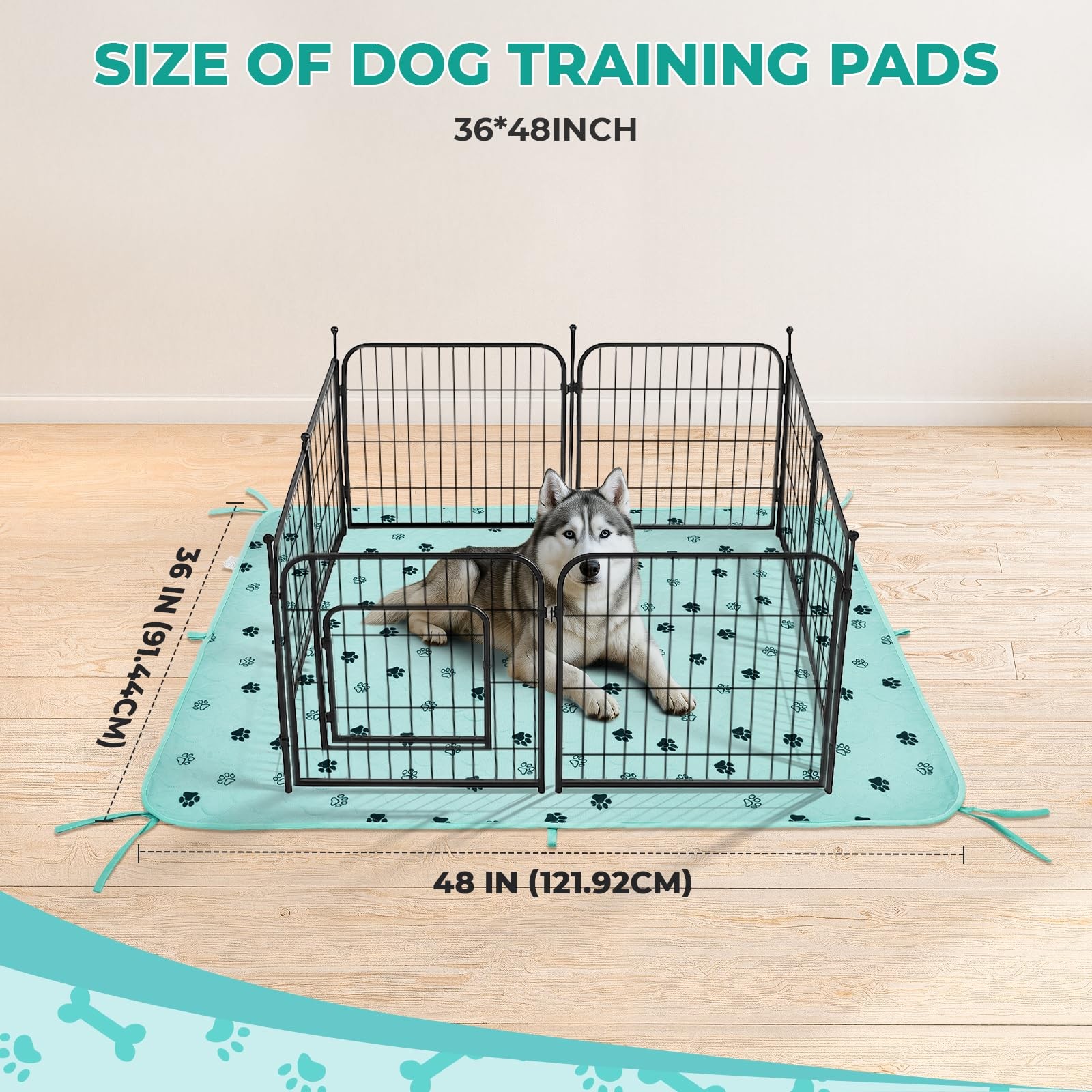 Fostanfly Washable Pee Pads for Dogs, 2 Pack Large 36″x48″ Ultra-Absorbent and