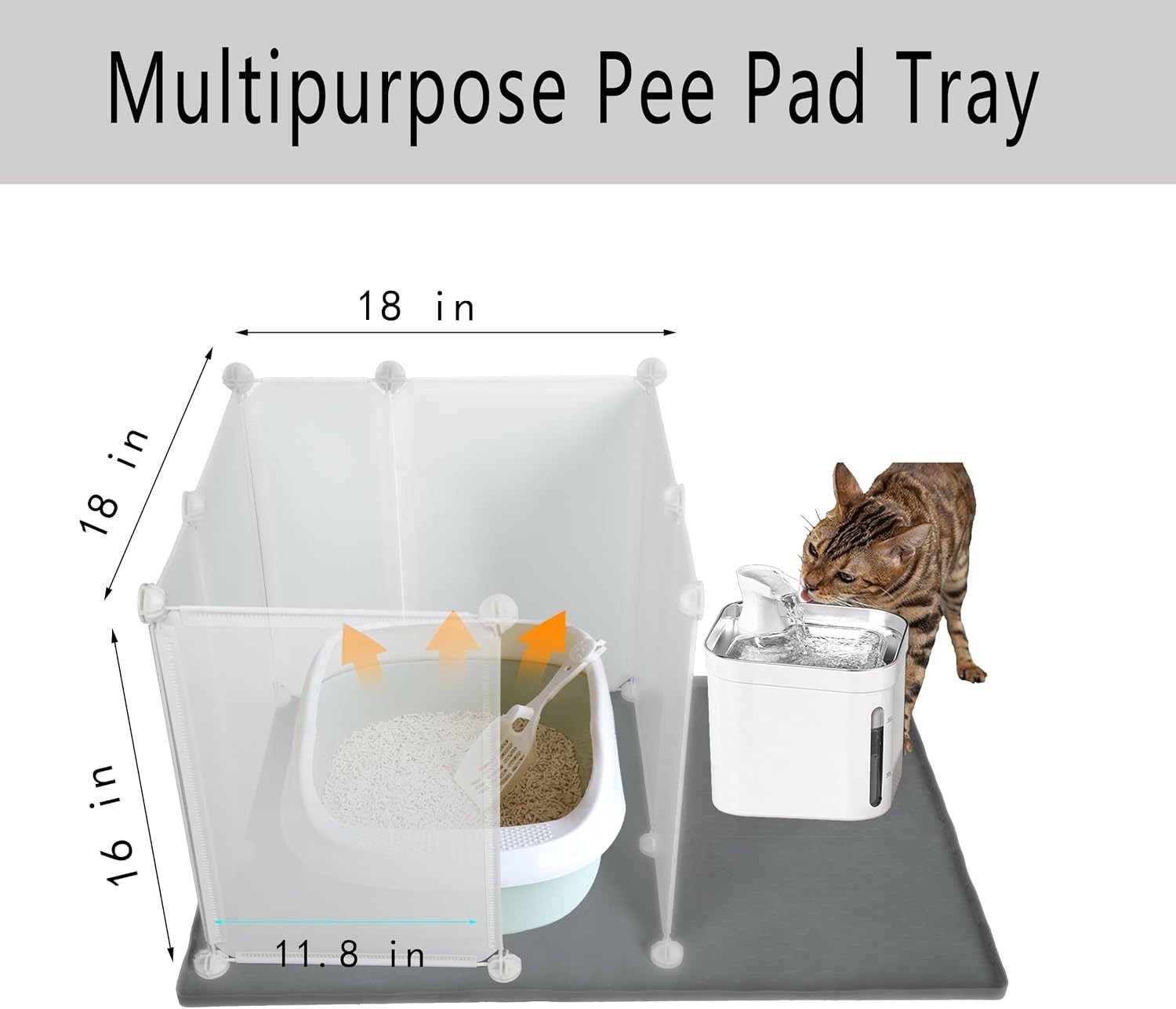 Customizable Dog Pee Pad Holder Tray with Splash Guard – Perfect for Training