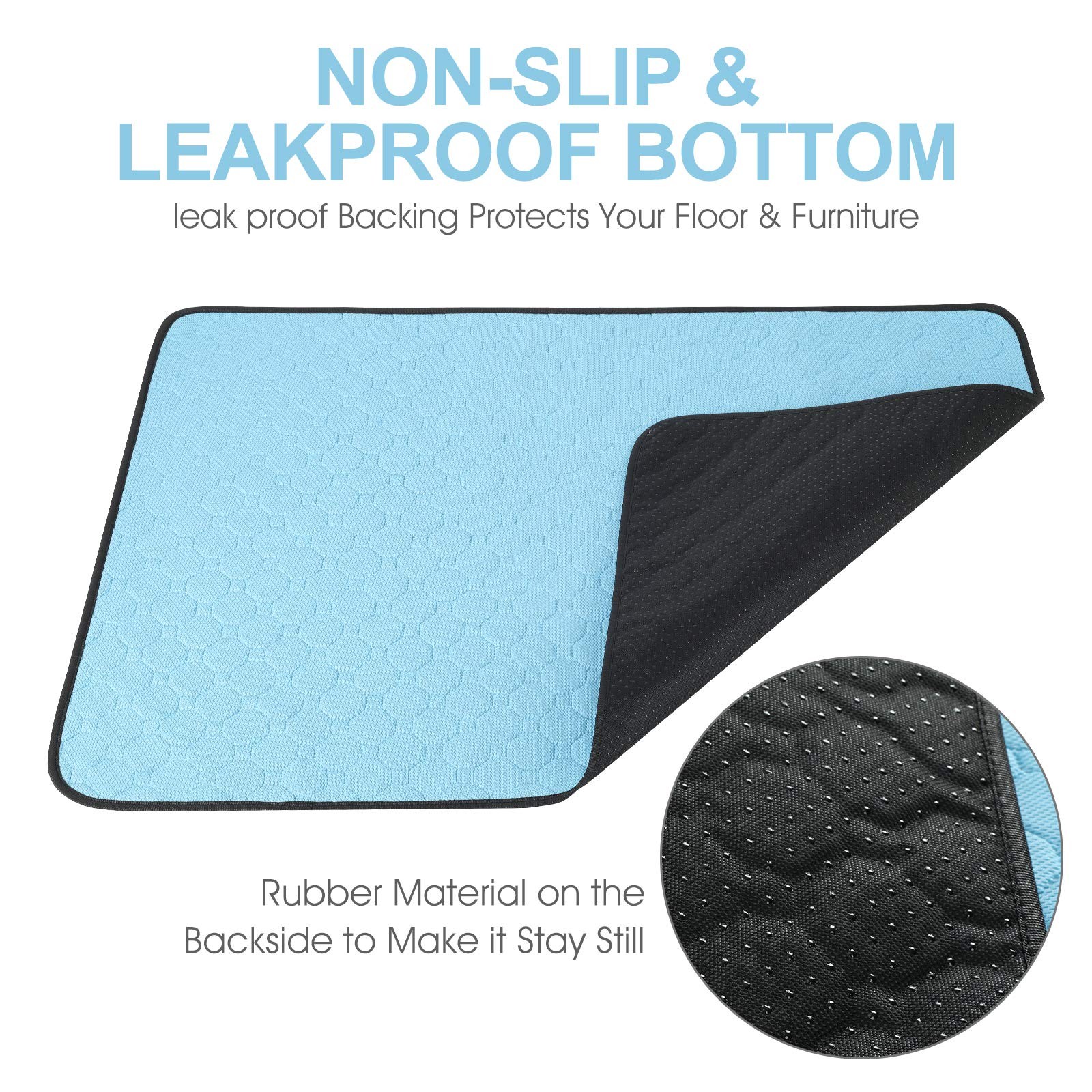 2 Pack Washable Dog Urine Pad, Waterproof Toilet Training Mat, 89.5 X 59.2 Cm