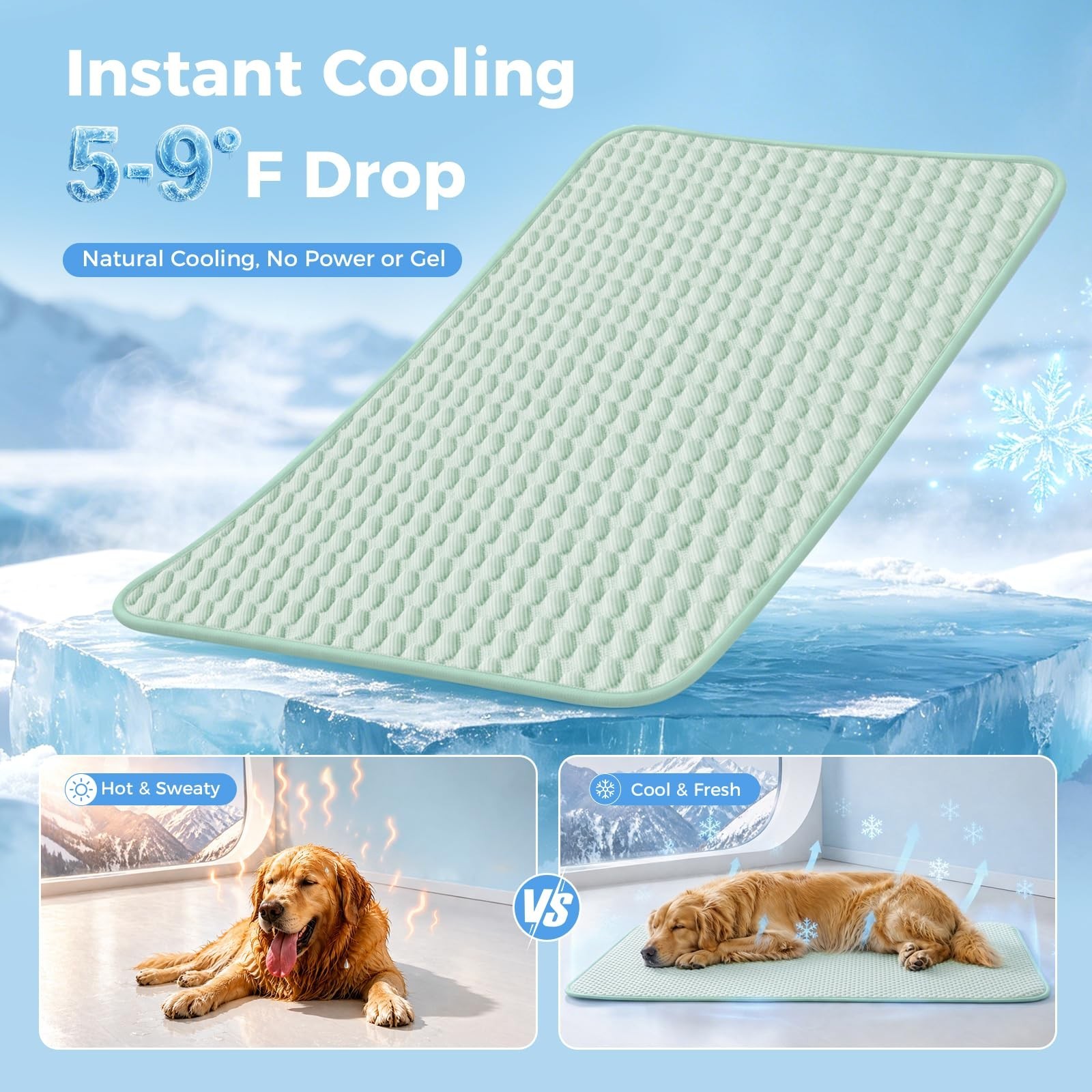 Lekereise Cooling Mat for Dogs – Self-Dog Cooling Mat Indoor, Pressure-Activa…