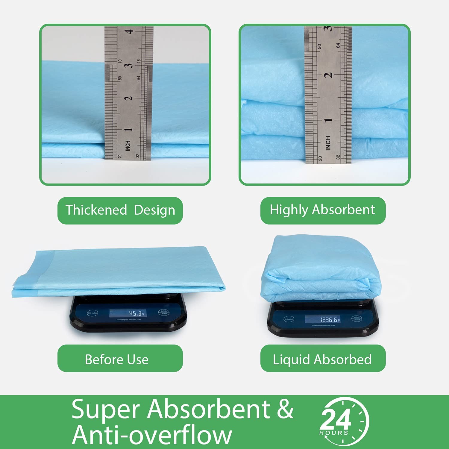 Pet Training and Puppy Pads 24″x24″ (75 Count), Super Absorbent Pee Pads for …