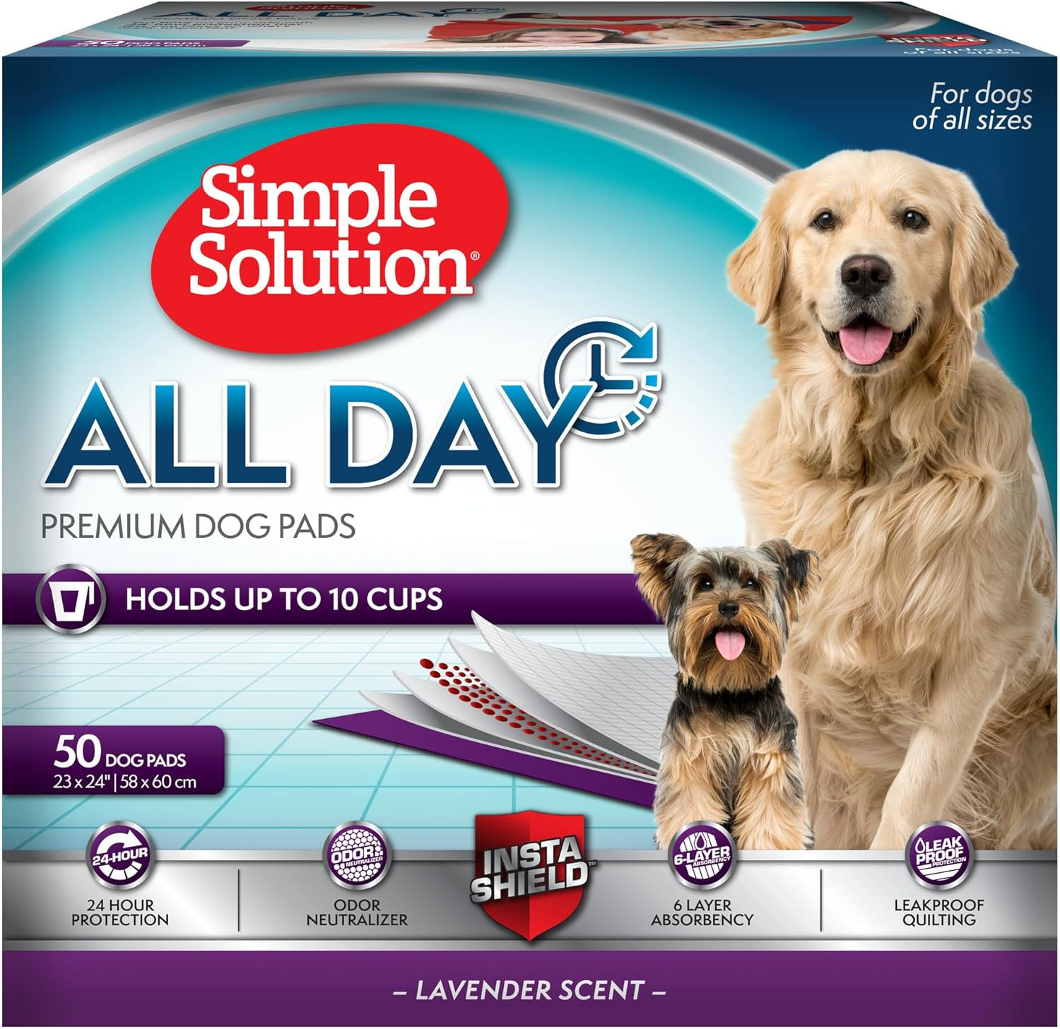 All Day Pee Pads for Dogs, Puppy Potty Training, Leak Proof Dog Pads, Pet Pee Pa