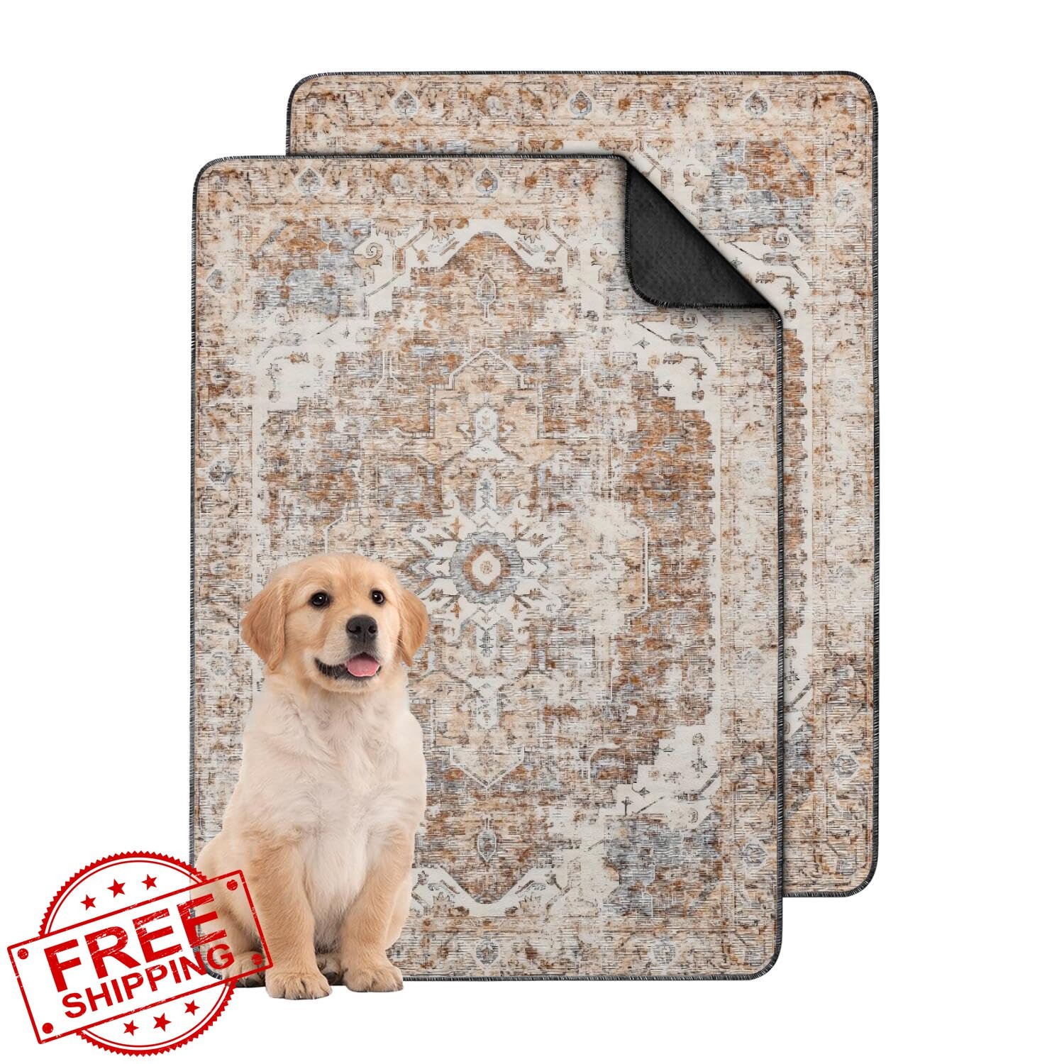 Washable Dog Pee Pads 24×36 2 Pack Reusable Puppy Training Mat