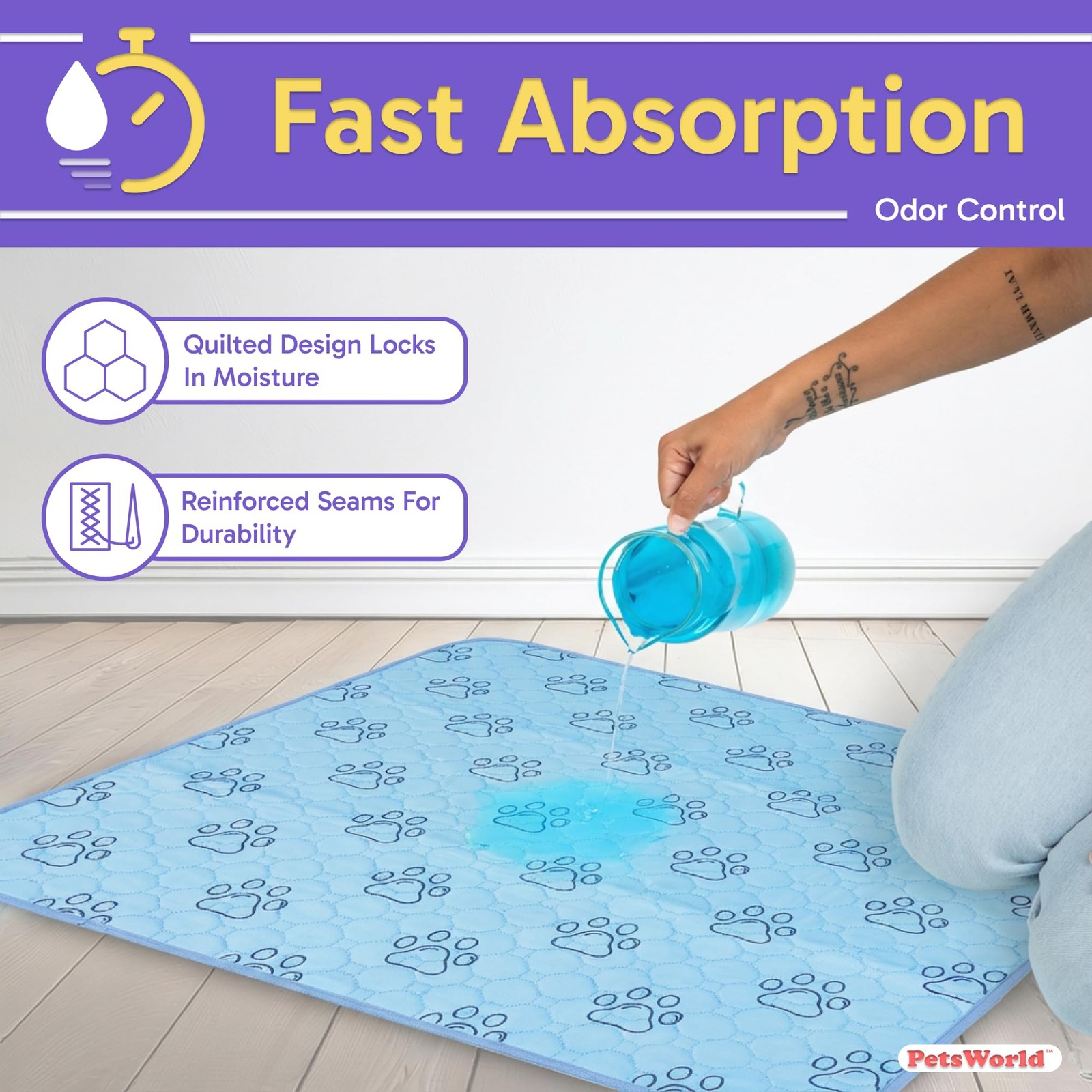 Dog Pee Pads 34″ X 36″ Waterproof Leakproof Absorbent – 4 Pack Training