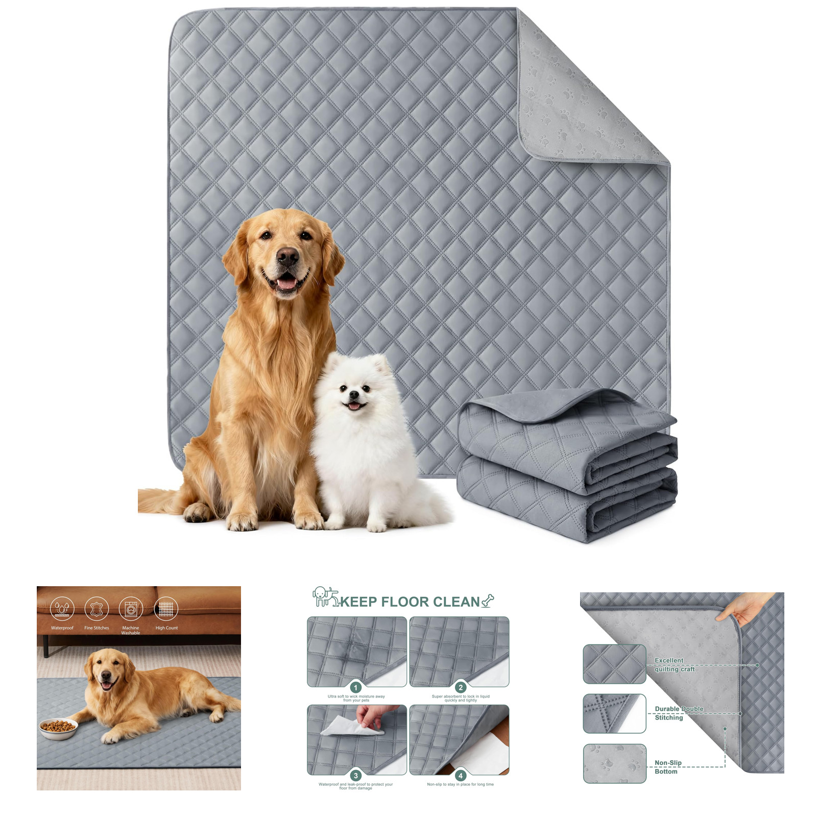 Reusable Dog Training Pads Large Extra Large 36×41 Inches 2 Pack Absorbent