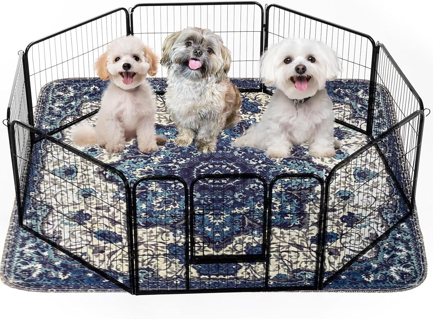 Washable Pee Pads for Dogs – Super 4.5FT x (Pack of 2), Blue Medallion