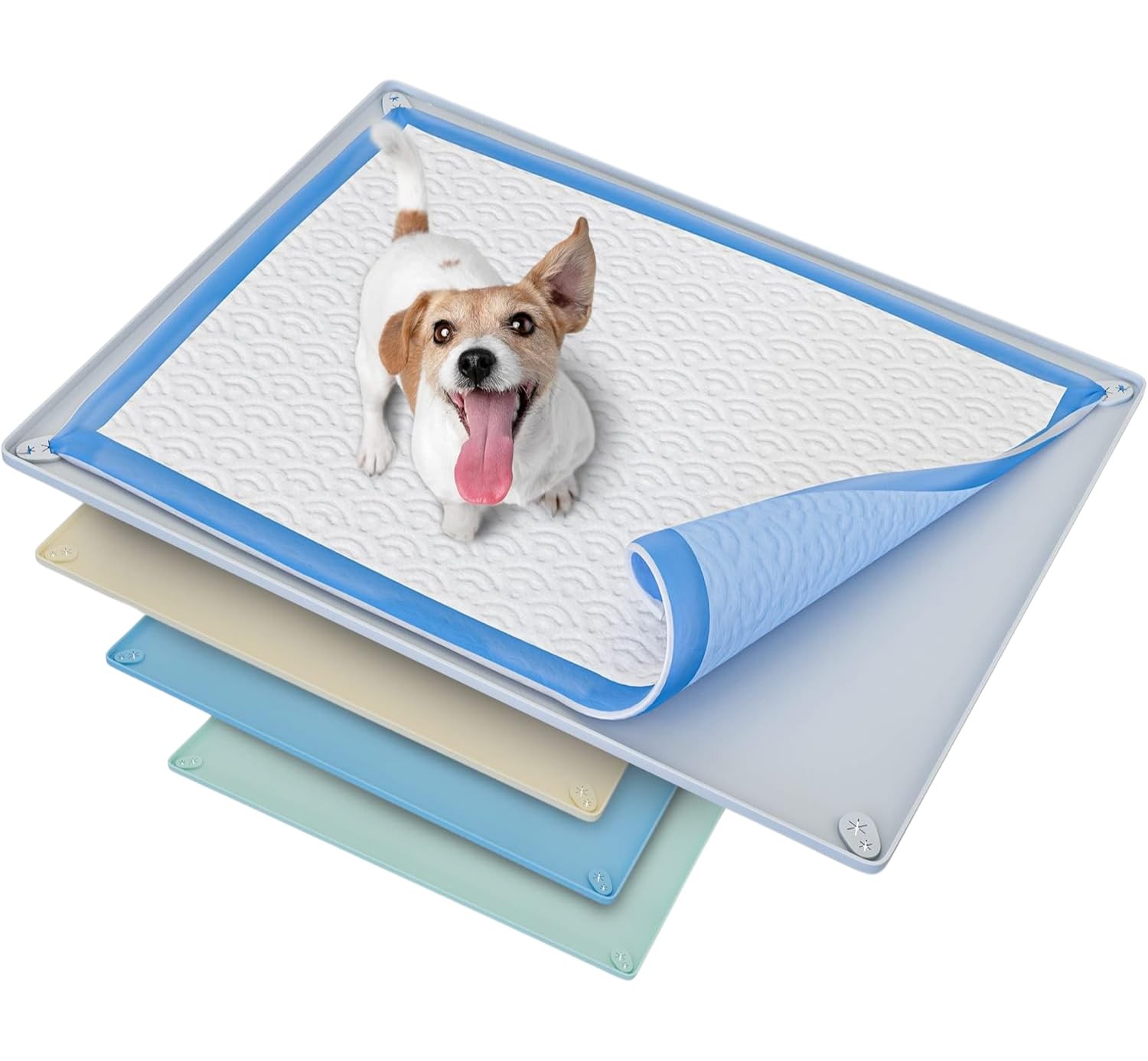 TidyFriend Pee Pad Holder Tray 30 x 23 Inches, 30 x 23 Light Grey